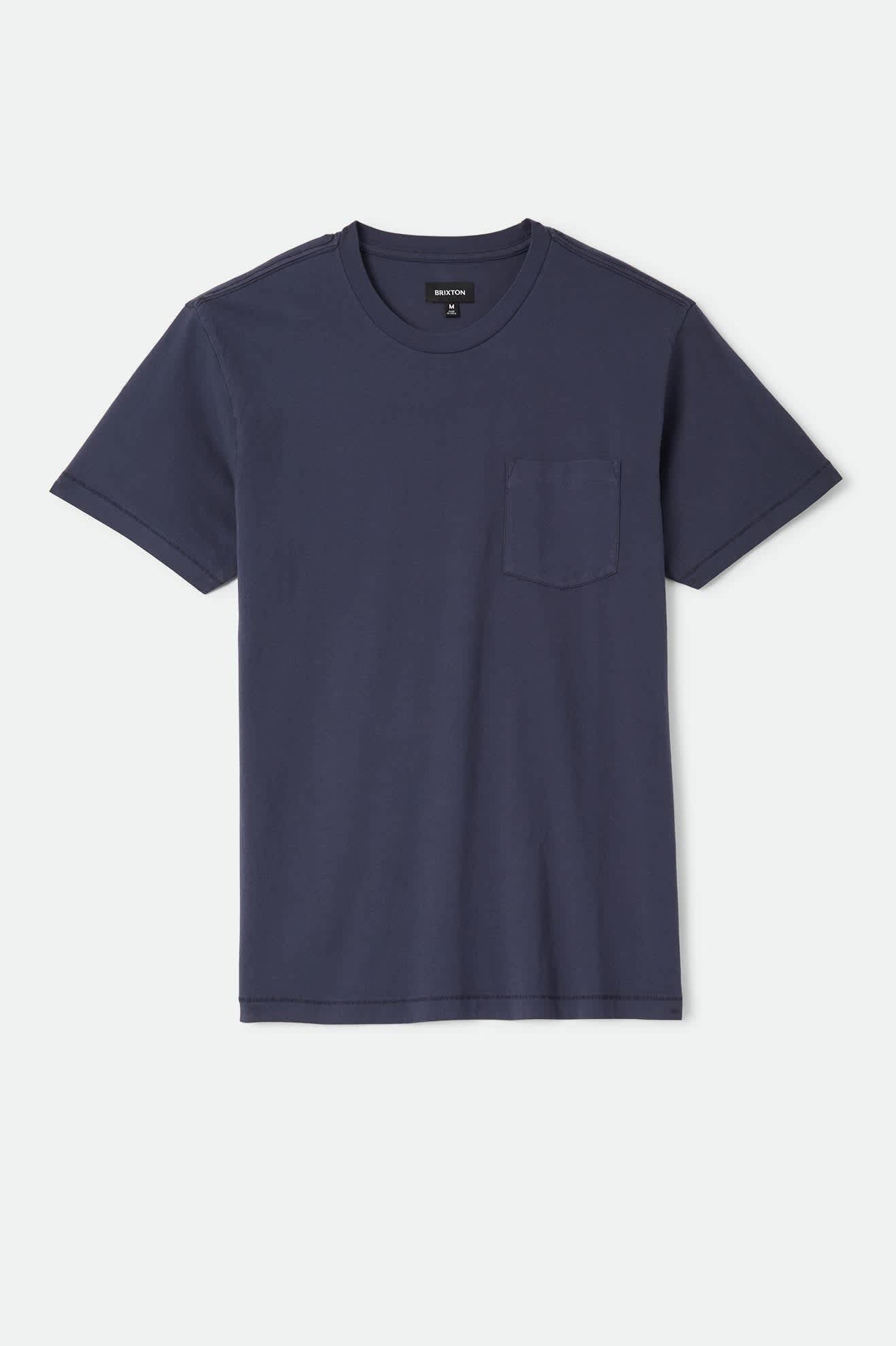 Brixton Baseline Pocket T-Shirt - Washed Navy Vintage Wash