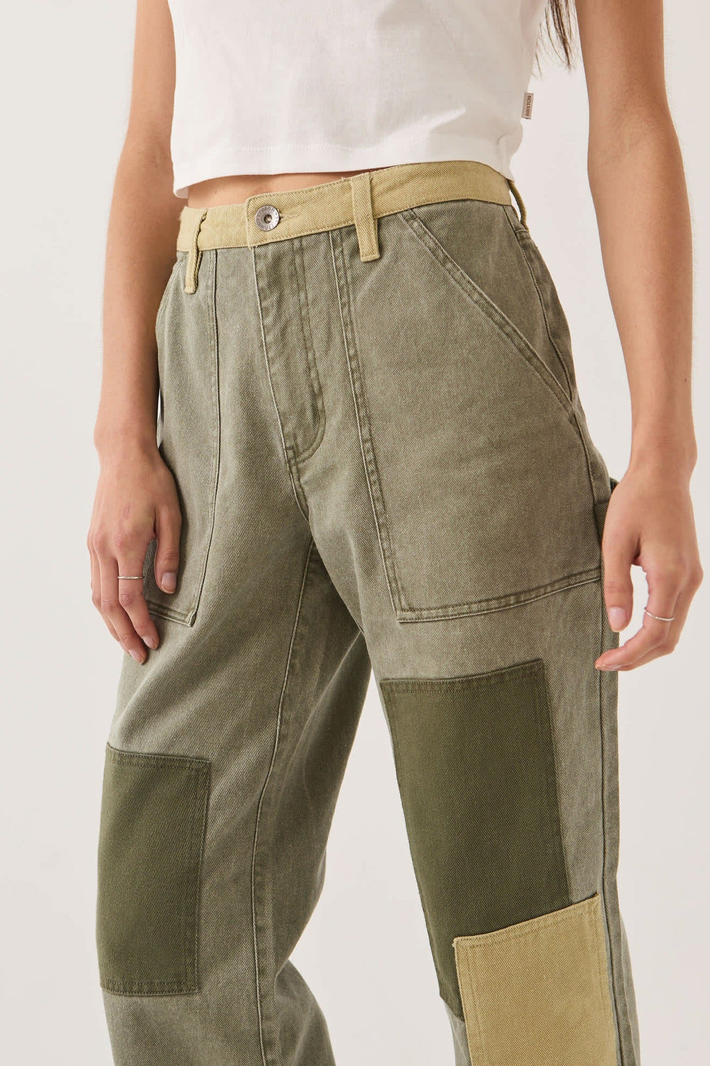 Essex Patchwork Painter Pant - Vintage Olive Patchwork