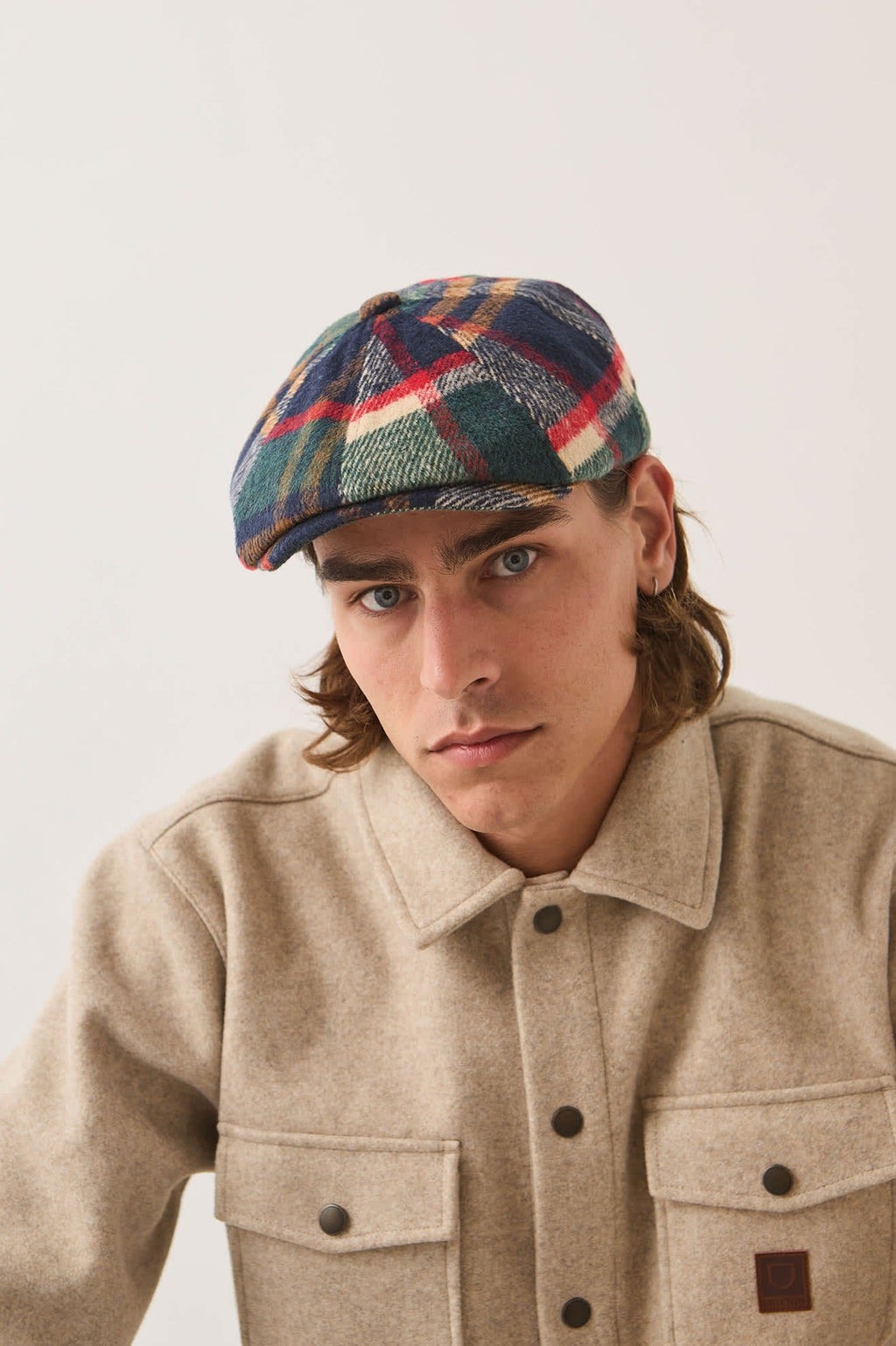Brood Newsboy Cap - Navy/Green/Red/Cream