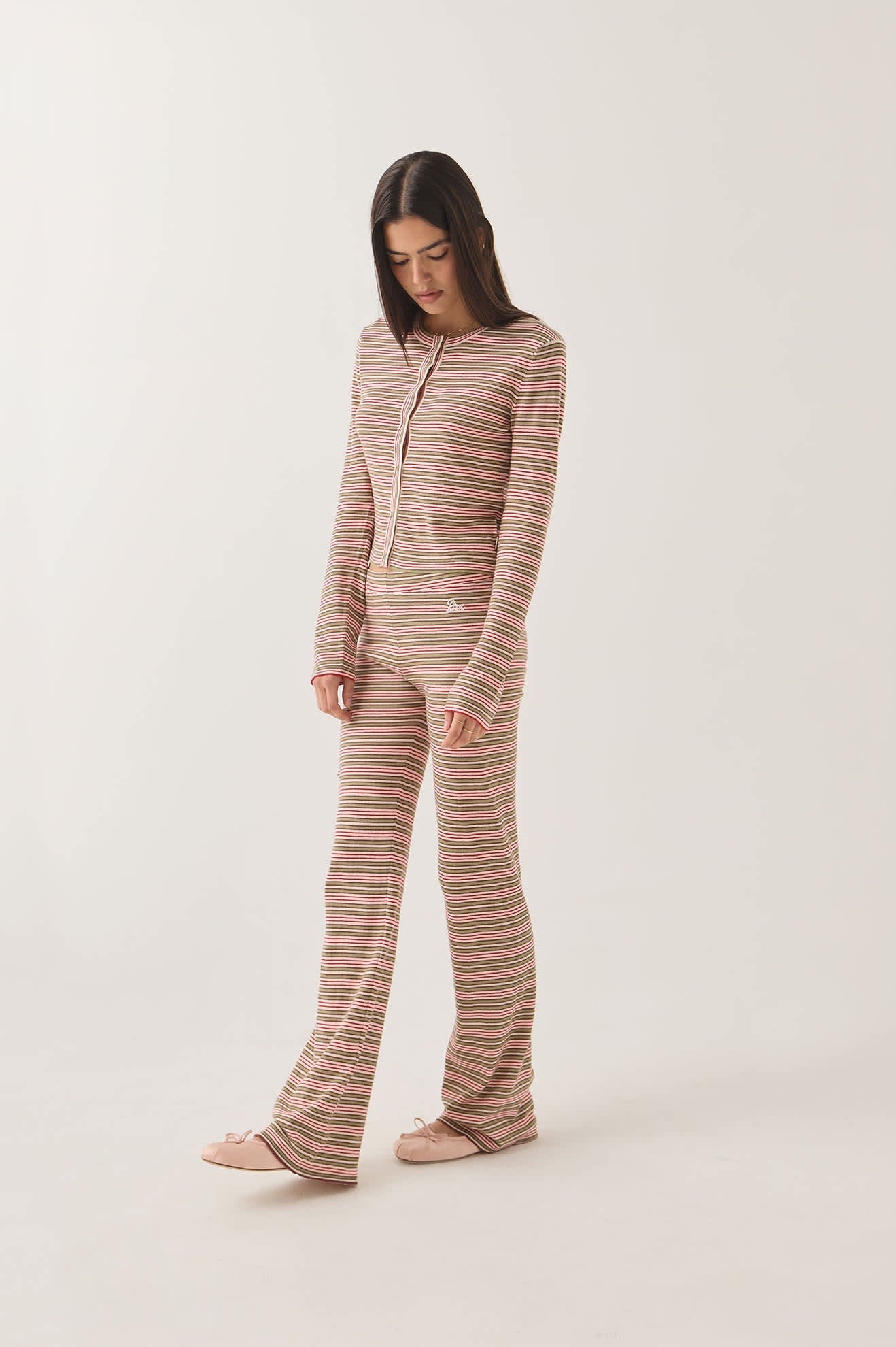 Siesta Stripe Knit Pant - Green Multi Stripe