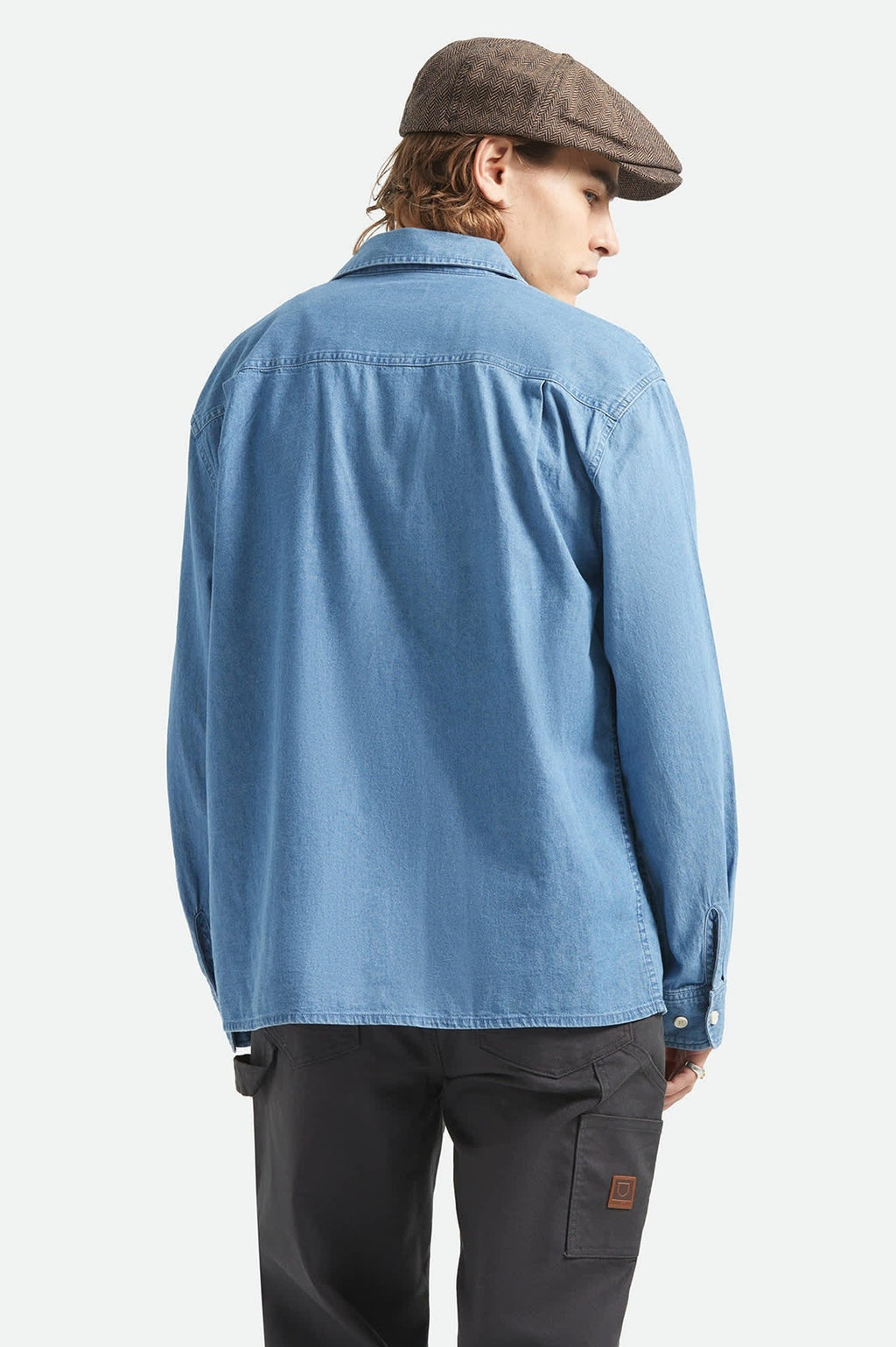 Waylon Lightweight Overshirt - Medium Wash Chambrey