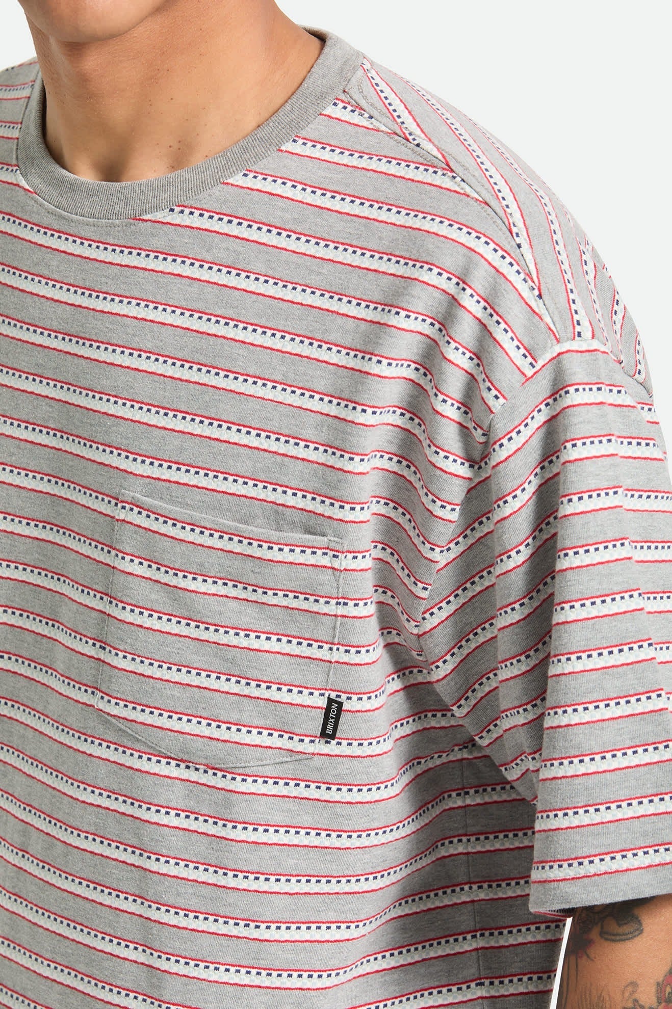 Poolside Pique Box Crop T-Shirt - Heather Grey