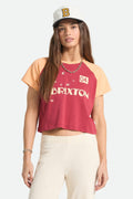 Swallow Sky Cropped Raglan - Robust Red/Peach Cobbler