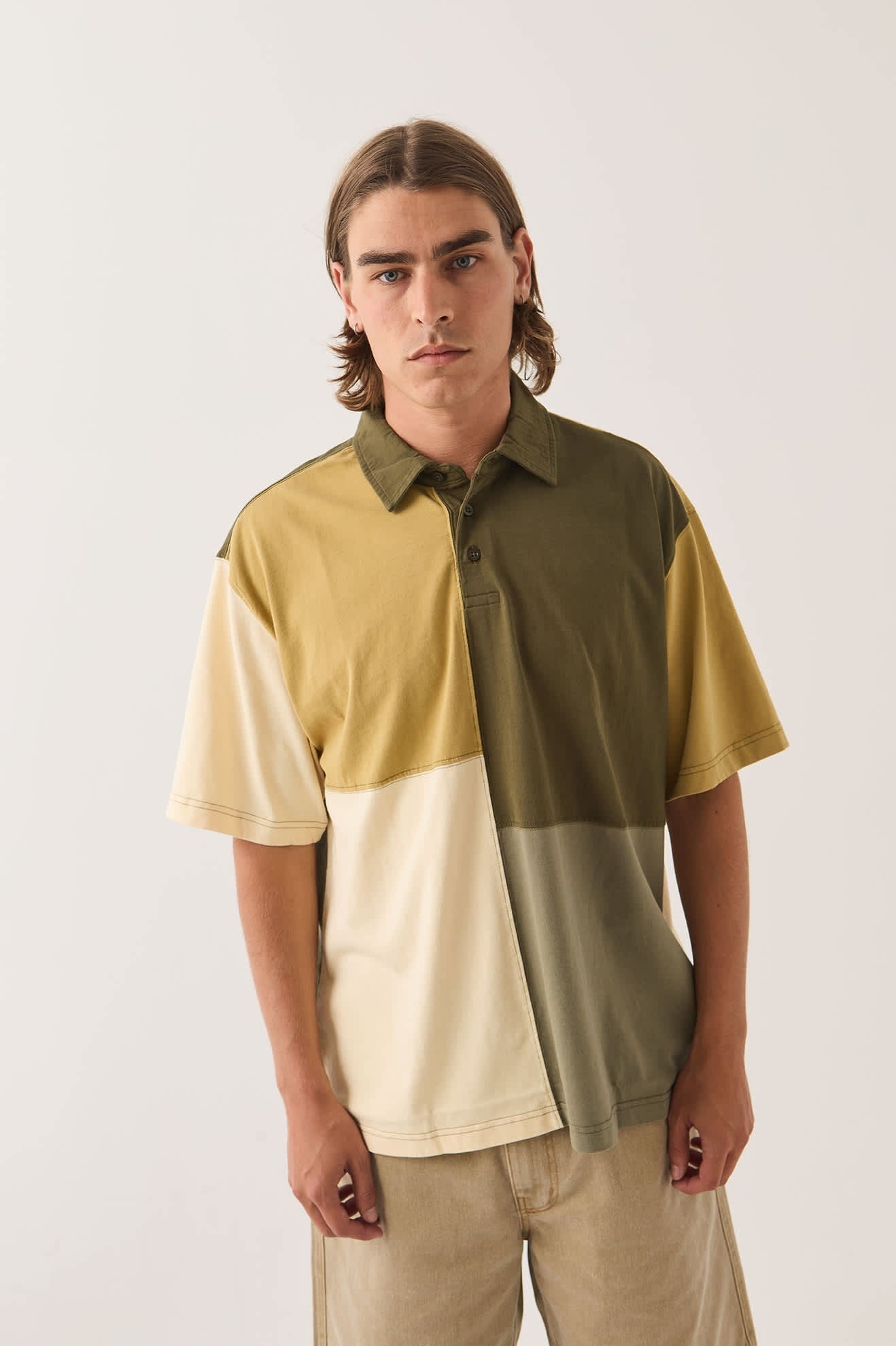 Deco Relaxed Polo T-Shirt - Tonal Color Block