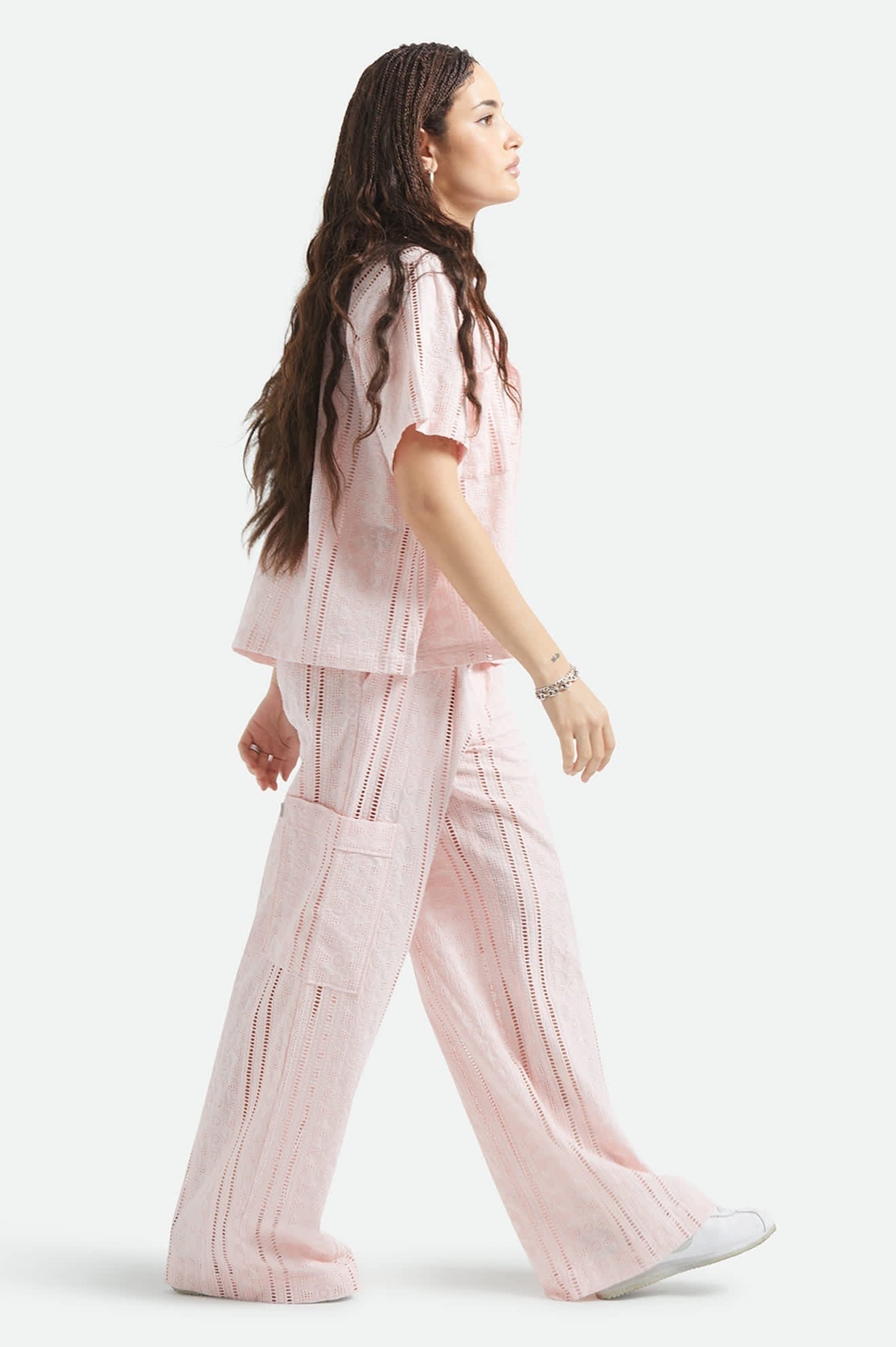 The Mercer Wide Leg Trouser Pant - Chalk Pink