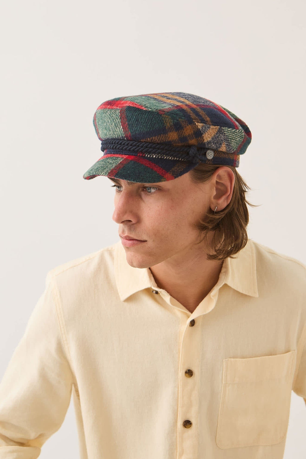 Fiddler Fisherman Cap - Navy/Green/Red/Cream