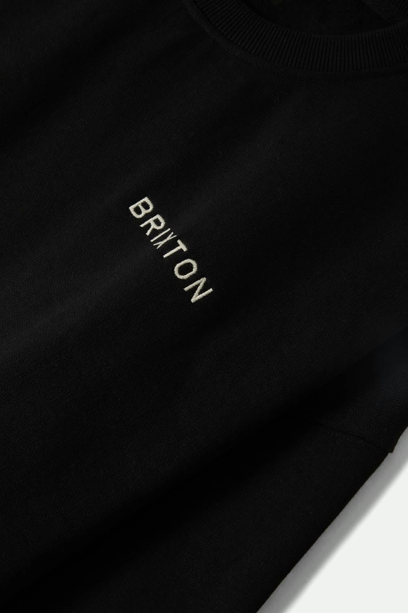 Embroidered Heavyweight Oversized Crew - Black