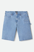 Builders Carpenter Baggy Short - Washed Blue Denim