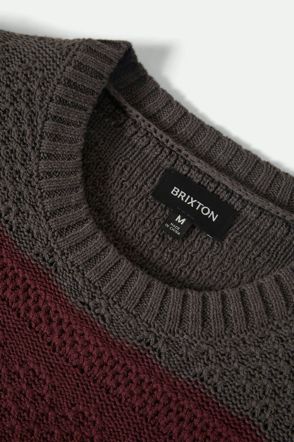Midnight Crew Sweater - Black/Port Stripe