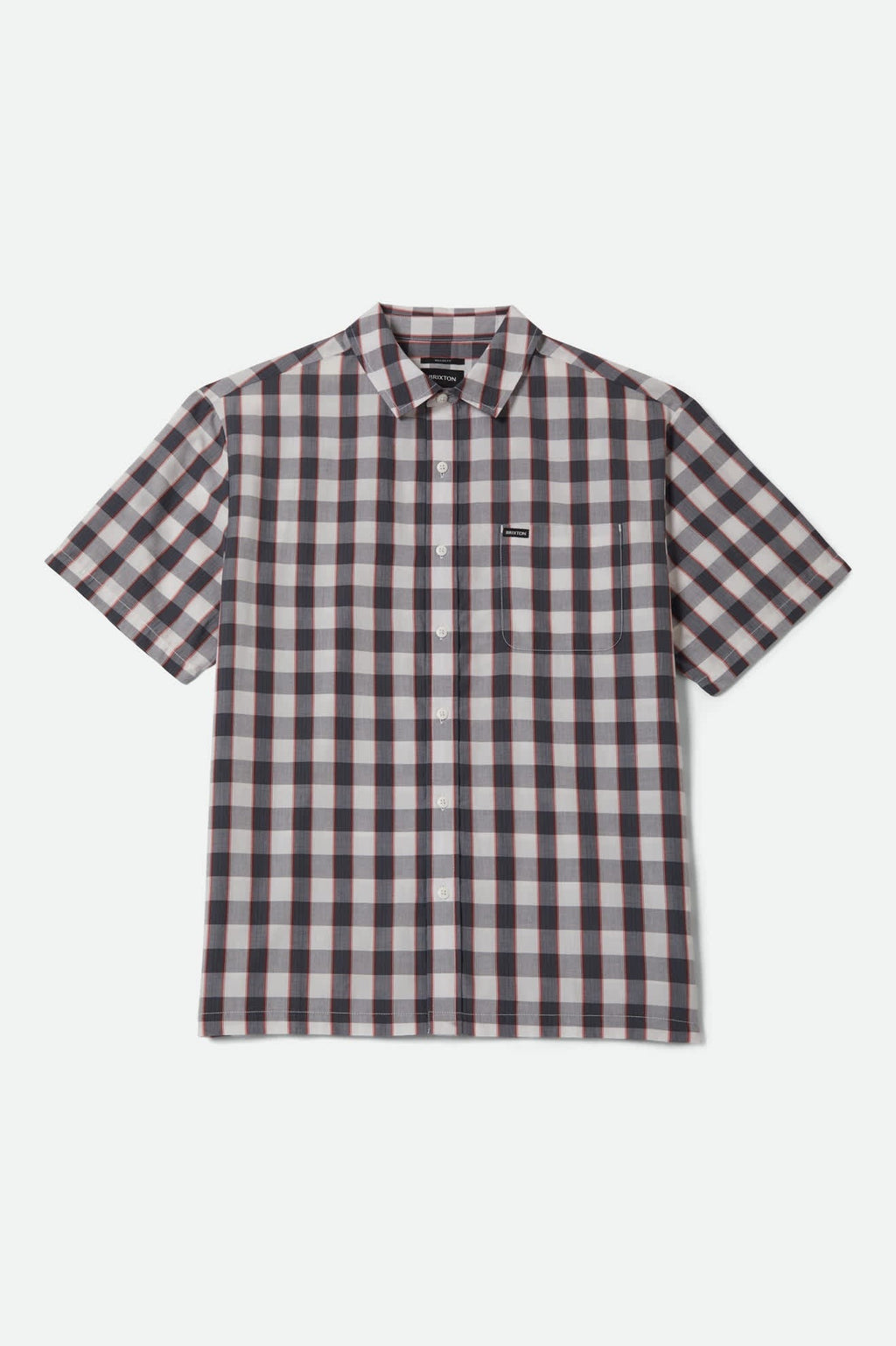Cru Plaid Short Sleeve Shirt - Black/Off White/Red