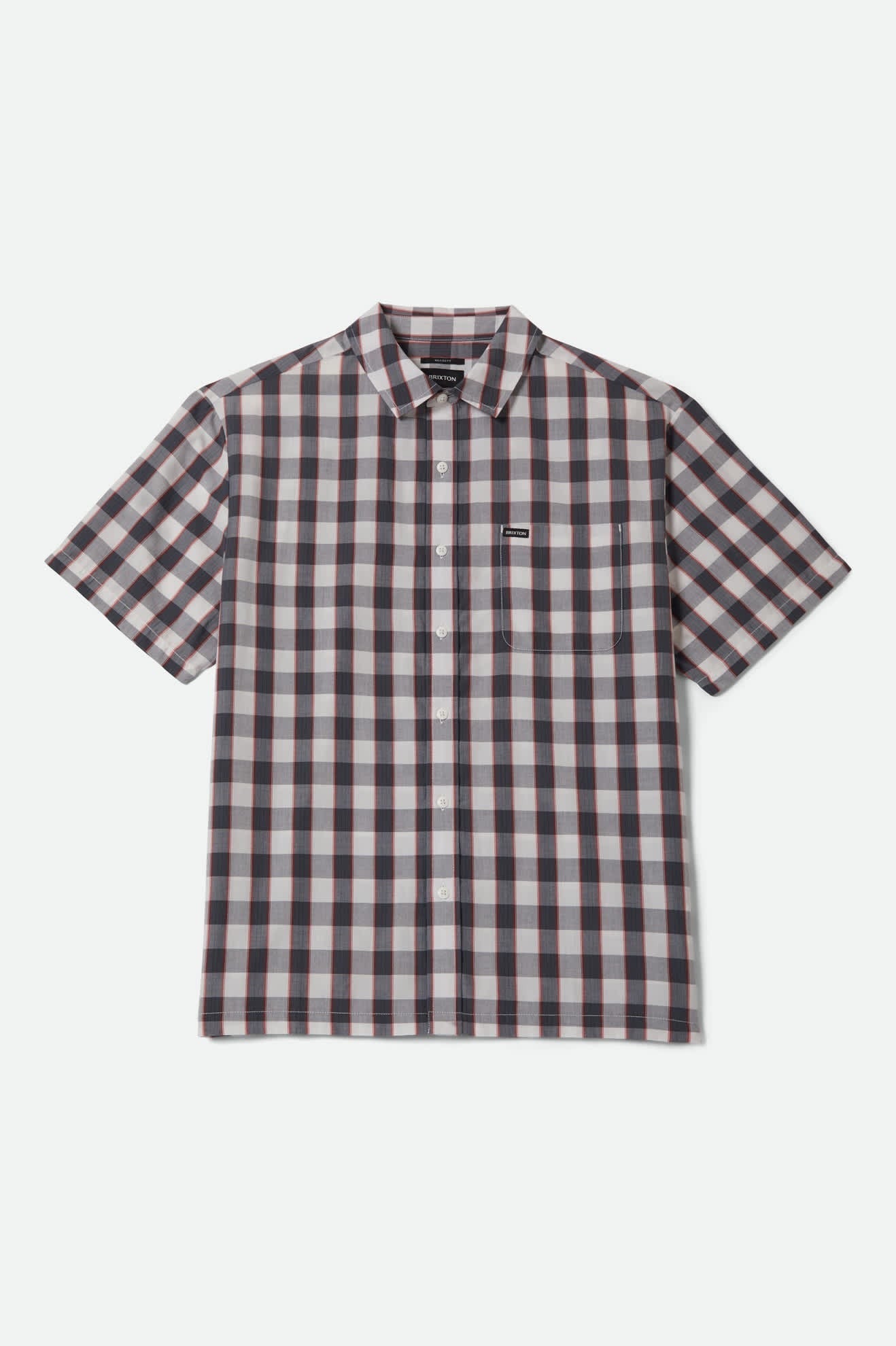 Cru Plaid Short Sleeve Shirt - Black/Off White/Red