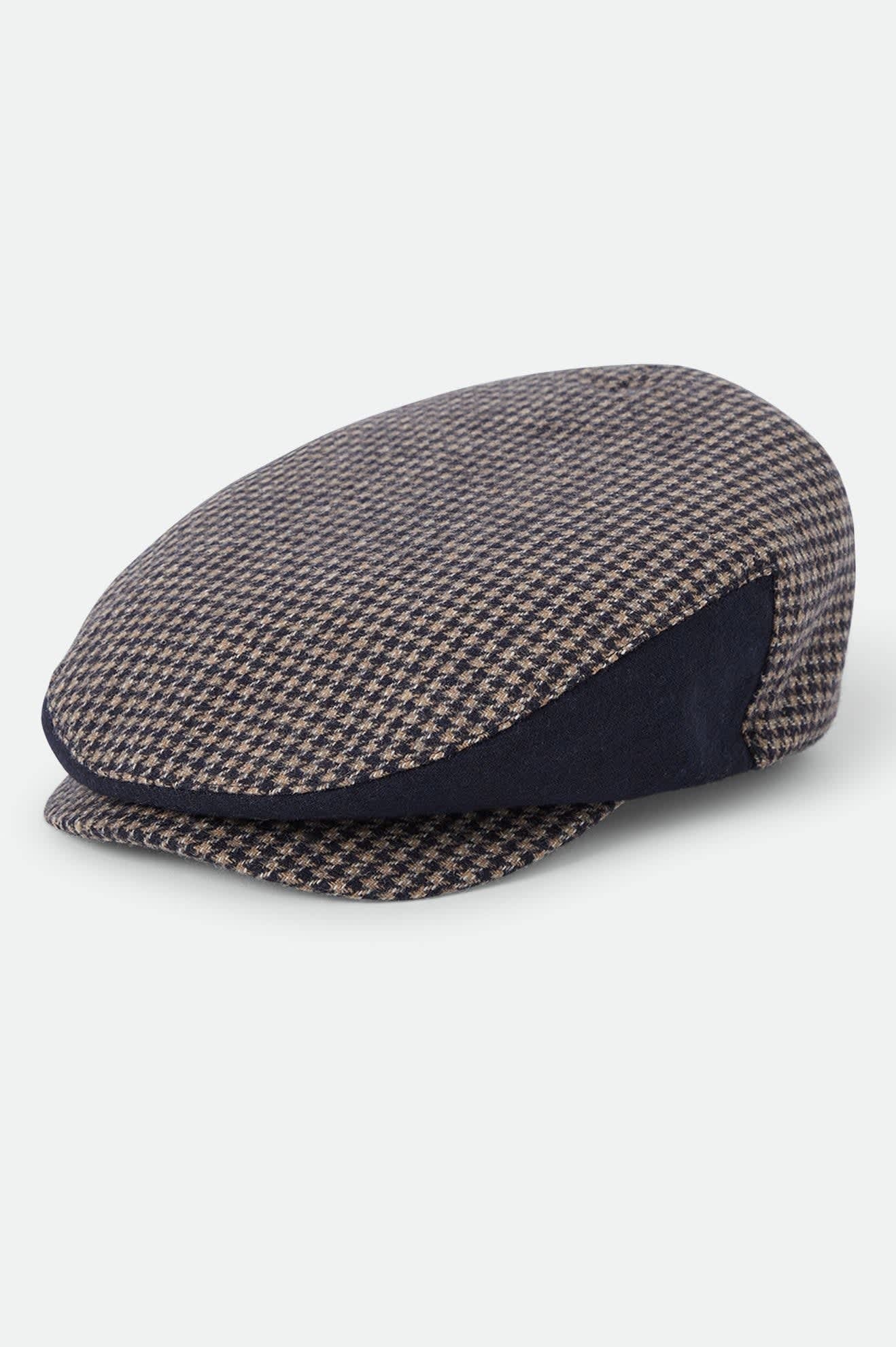 Hooligan Flat Cap - Navy/Sand Houndstooth