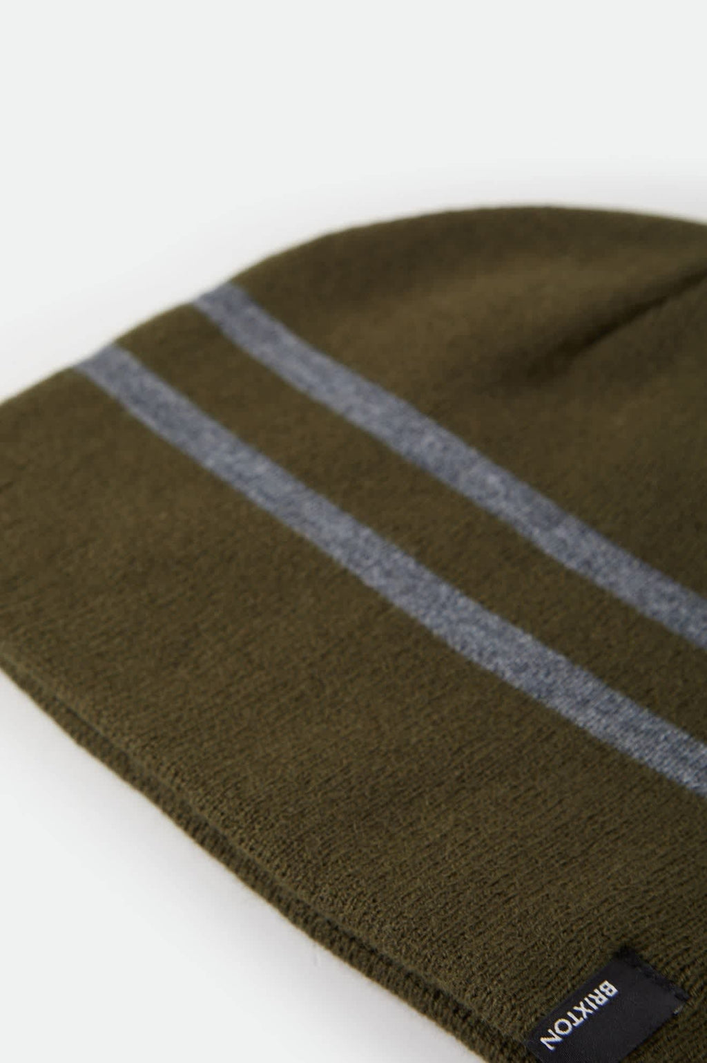 Skully Beanie - Dark Olive/Heather Grey Stripe