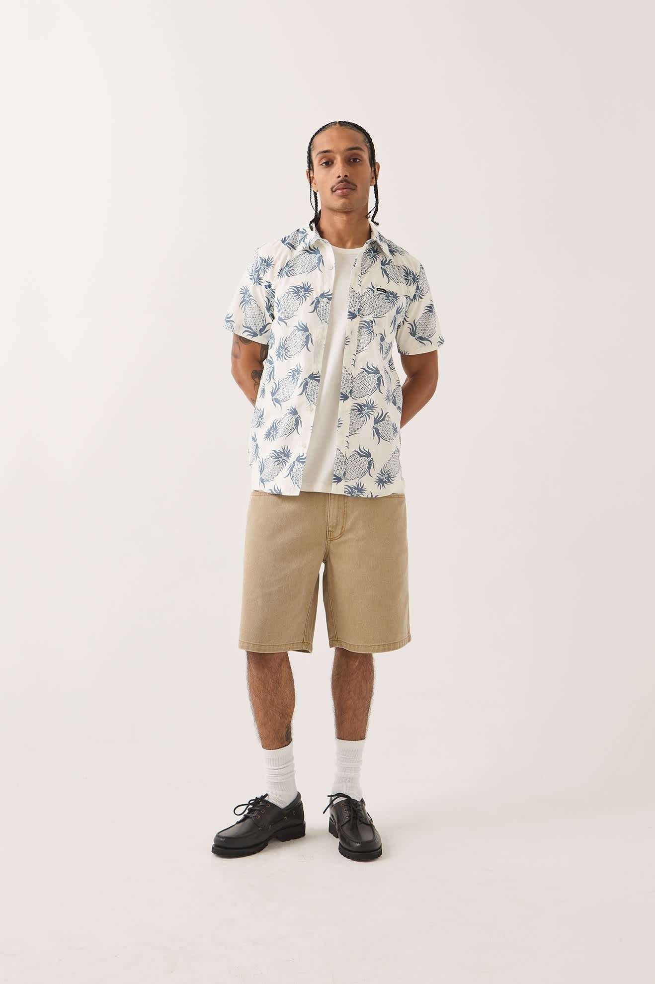 Charter Print Shirt - Off White Pineapple