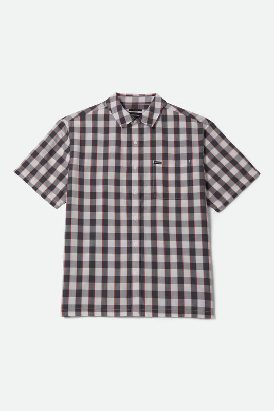 Cru Plaid Short Sleeve Shirt - Black/Off White/Red