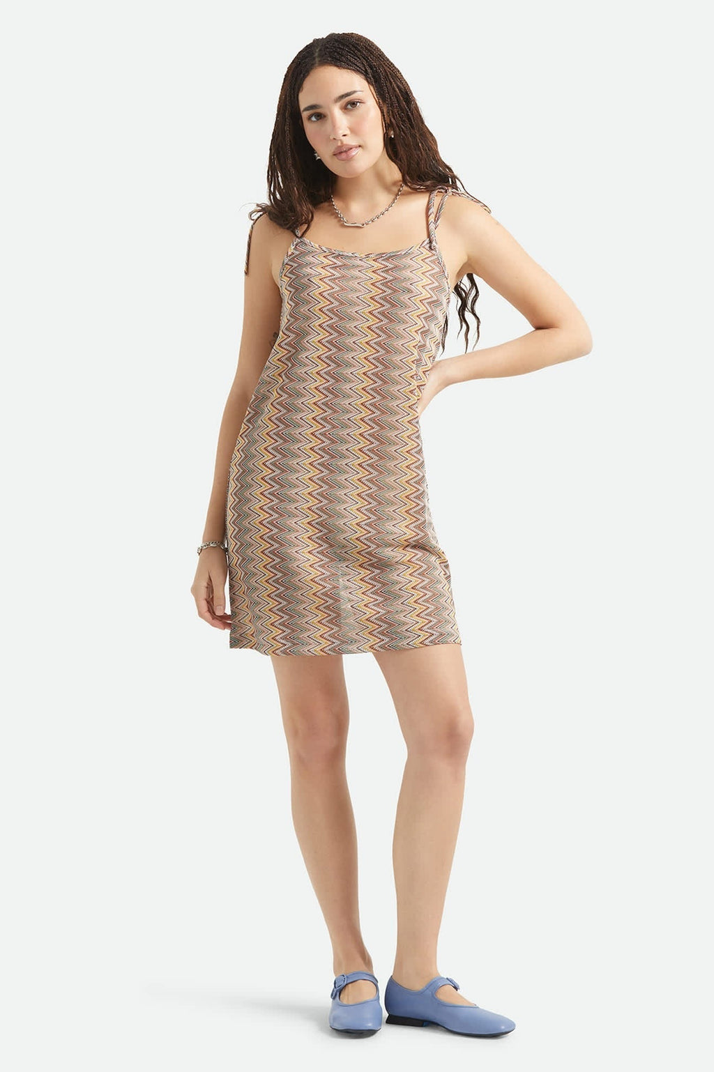 The Cabana Mesh Tunic Dress - Multi Color Zigzag