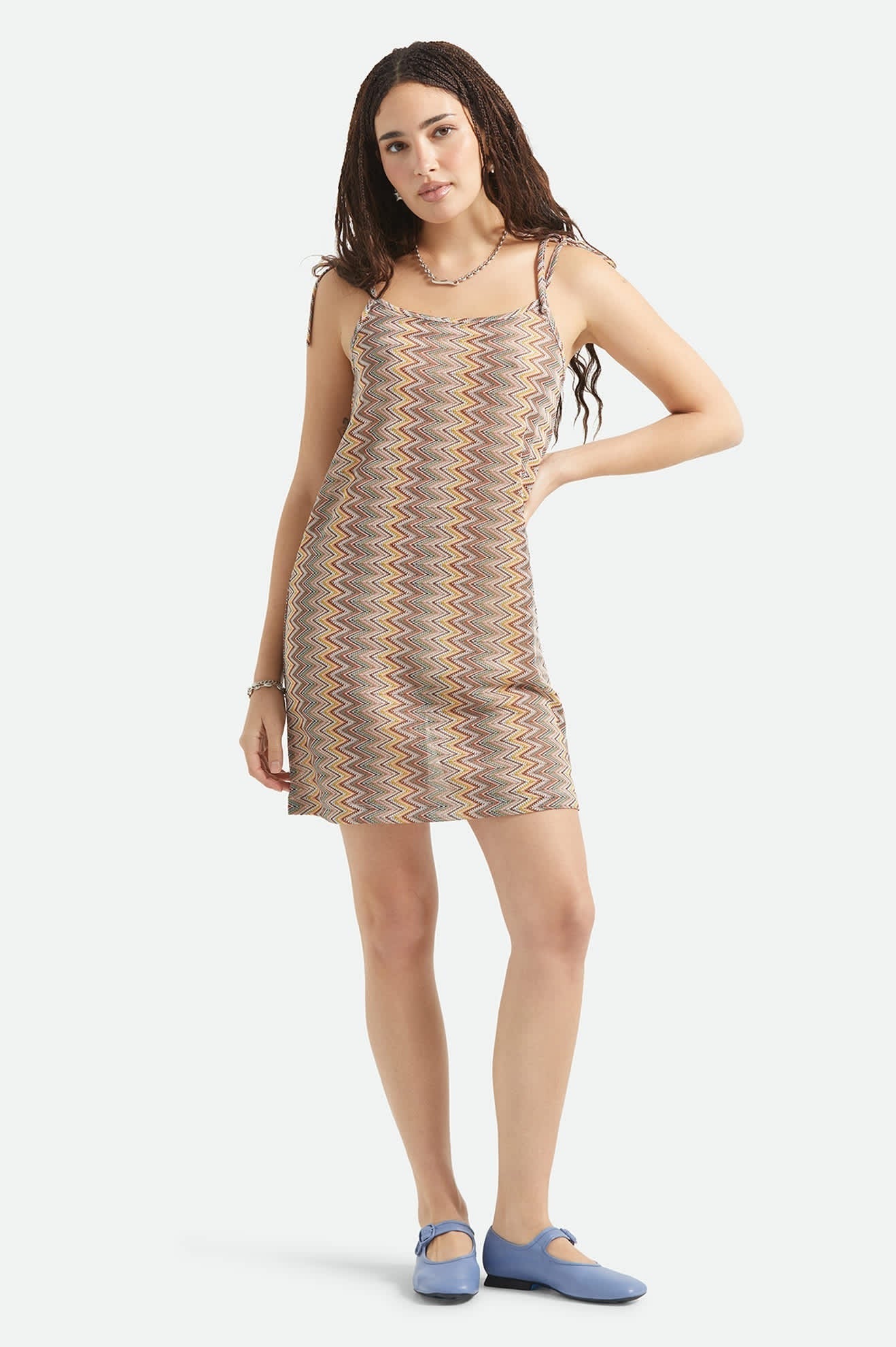 The Cabana Mesh Tunic Dress - Multi Color Zigzag