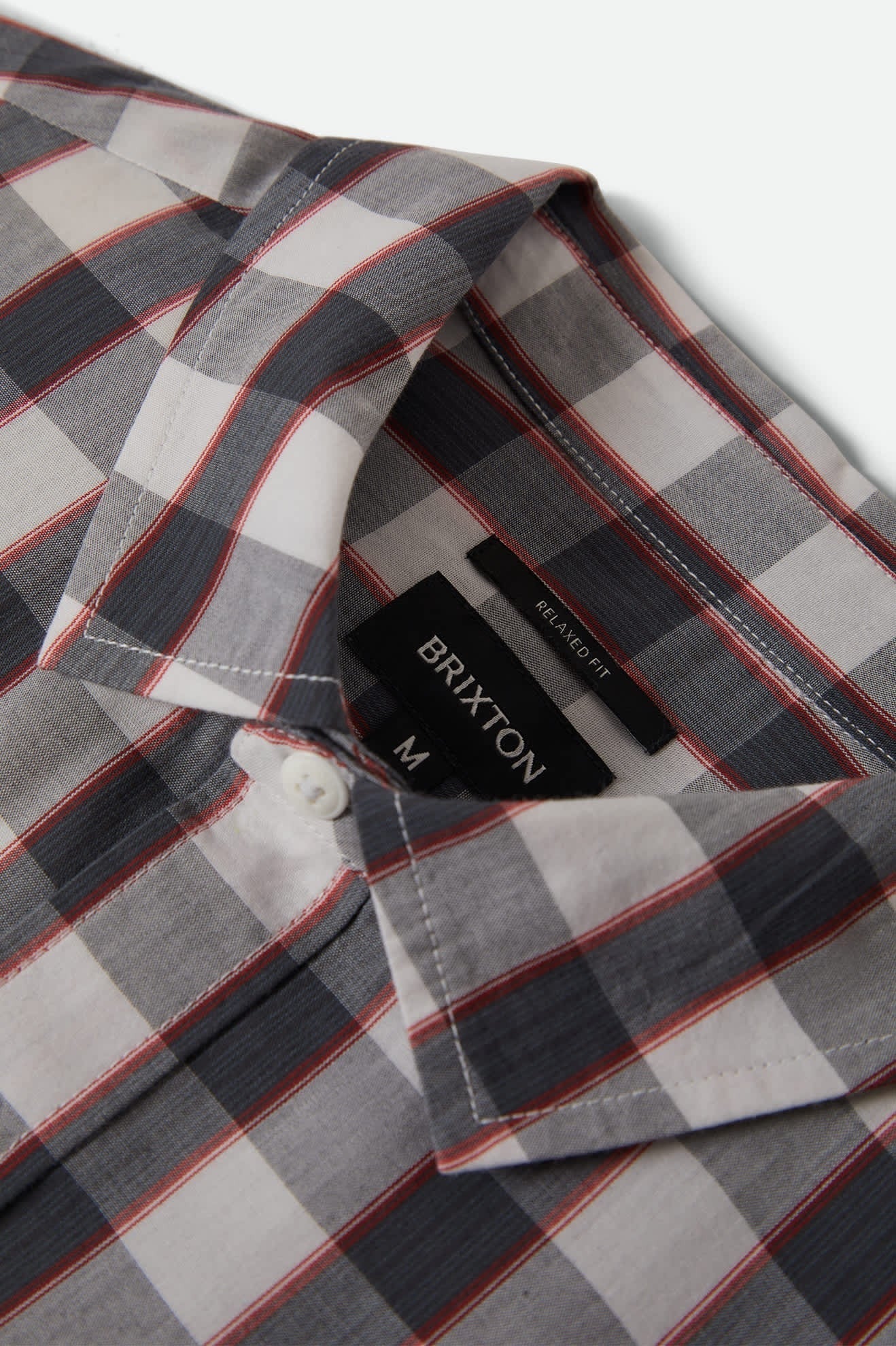 Cru Plaid Short Sleeve Shirt - Black/Off White/Red