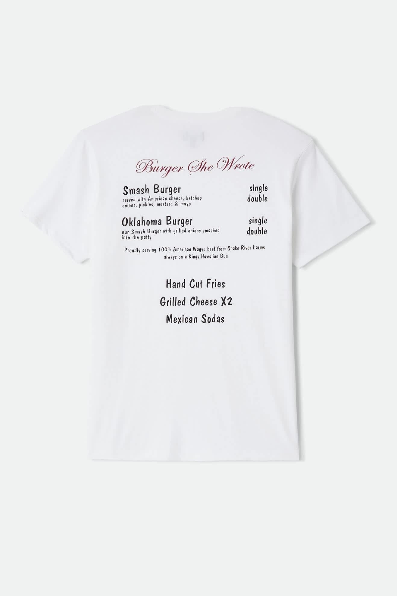Burger She Wrote Pocket T-Shirt - White