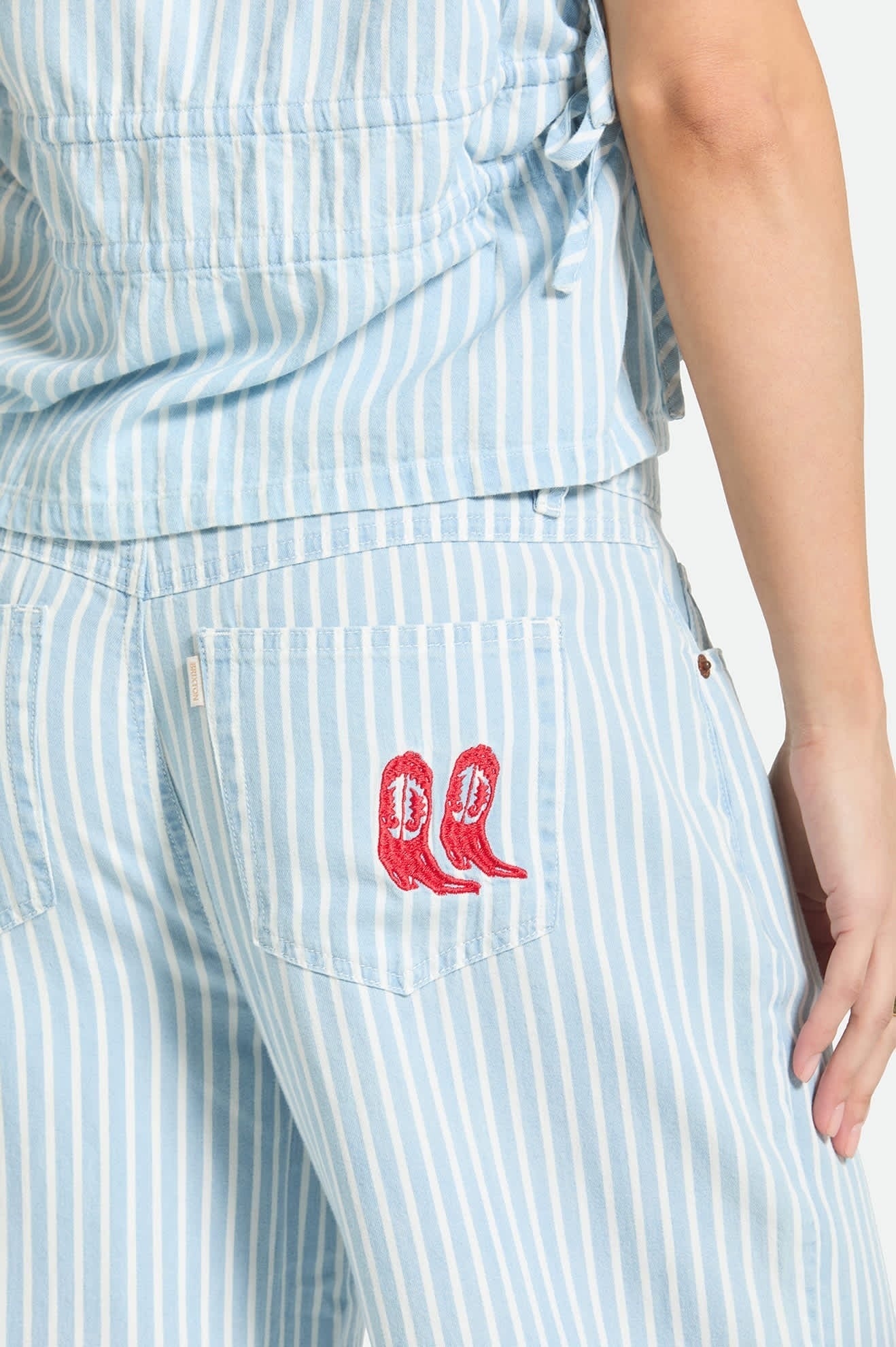 The Chloe 5-Pocket Pant - Two Boot Stripe