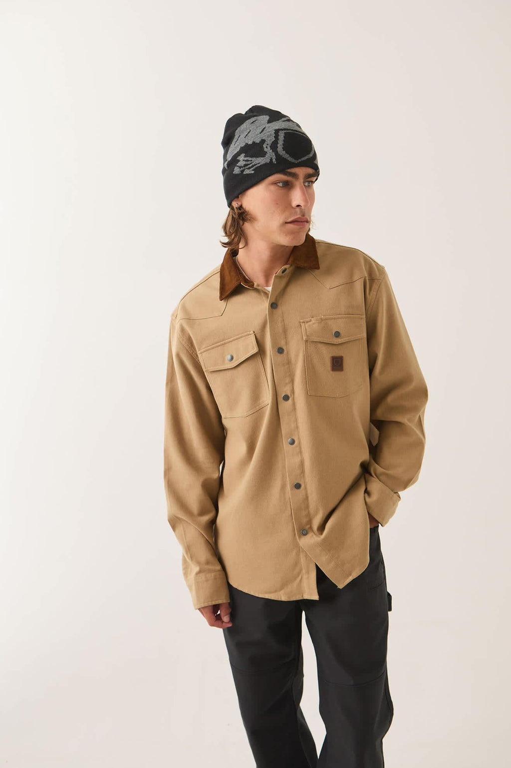 Bowery Builders Ranch Performance Flannel - Khaki/Brown