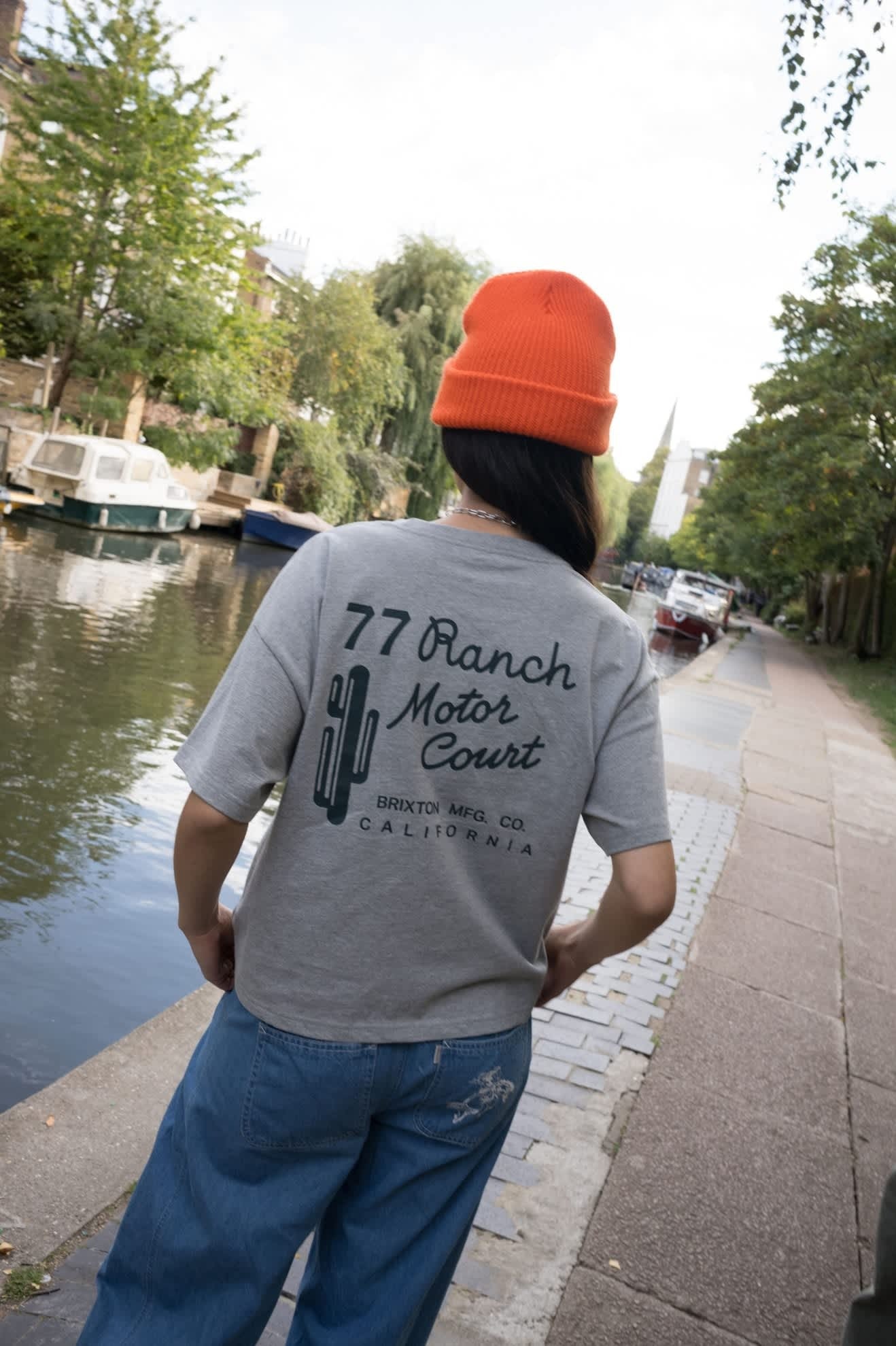 Ranch Motor Court Boxy Crop Top - Heather Grey