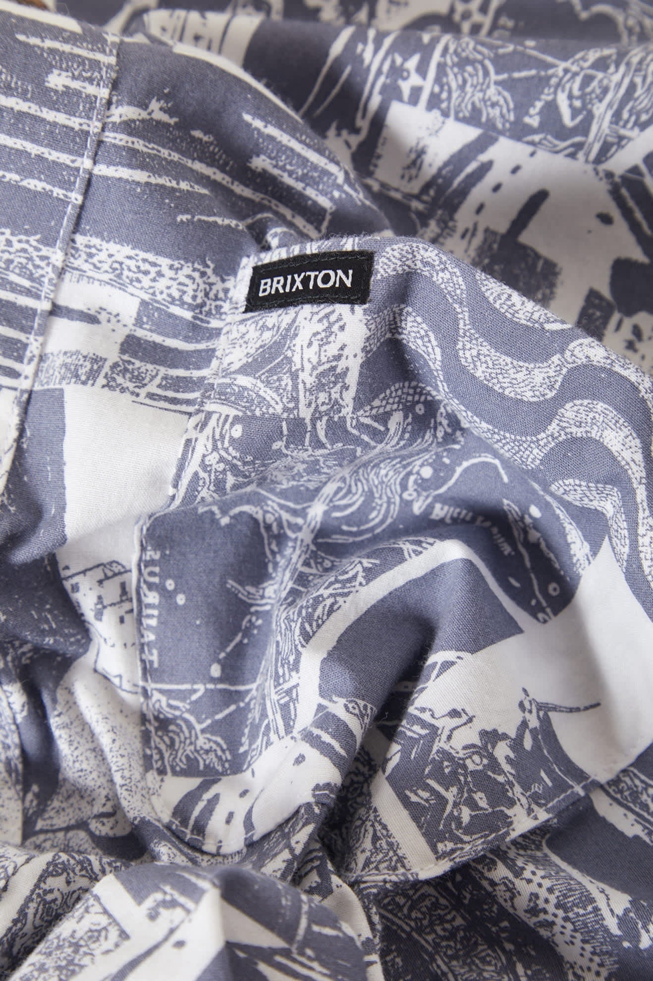 Charter Print Short Sleeve Shirt - Navy/White Collage