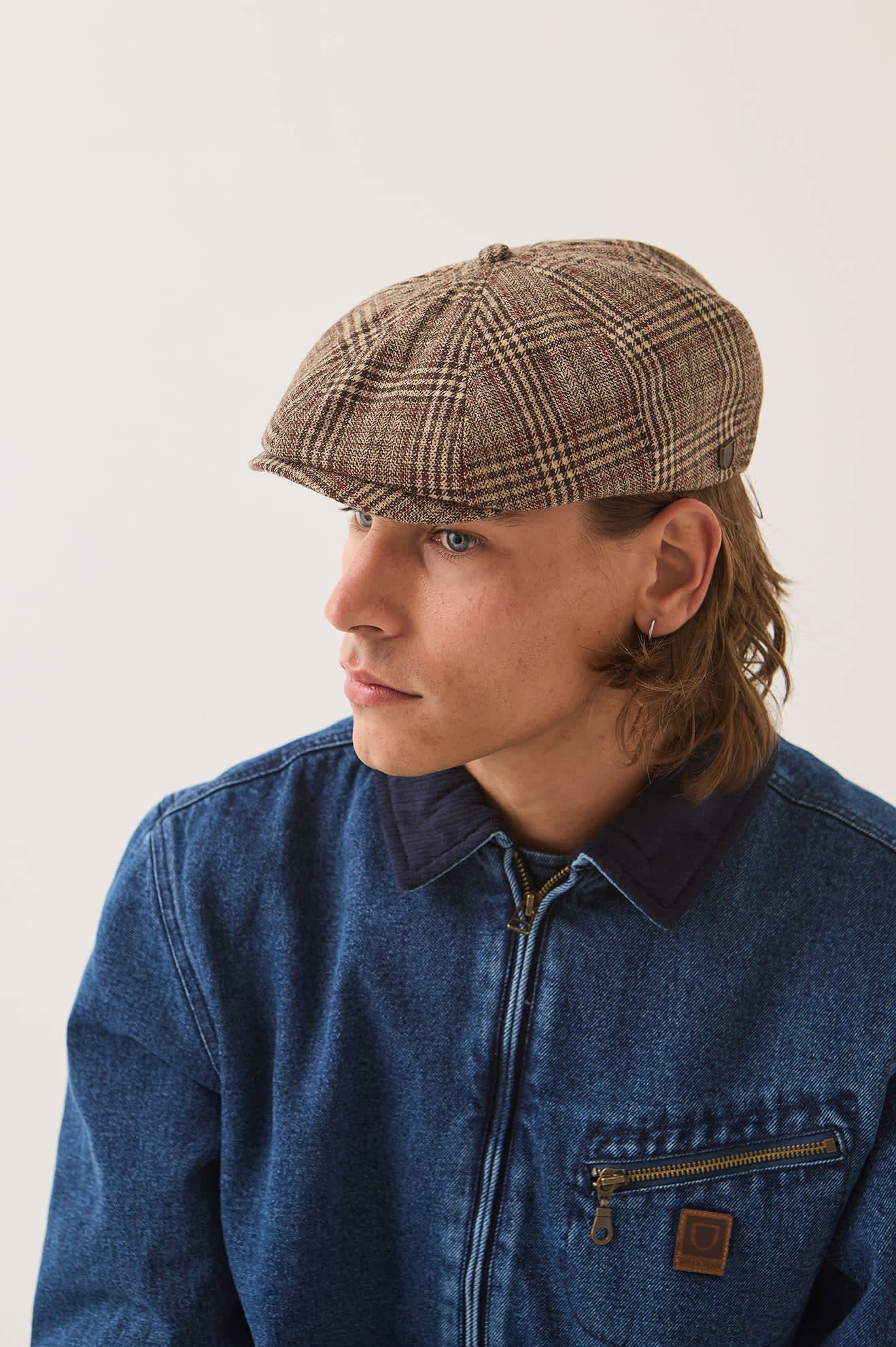 Brood Newsboy Cap - Brown/Tan/Red Plaid