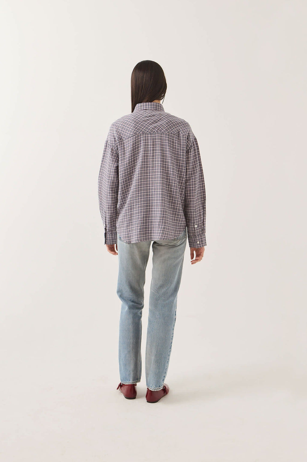 Wayne Women's Shirt - Soft Navy Plaid