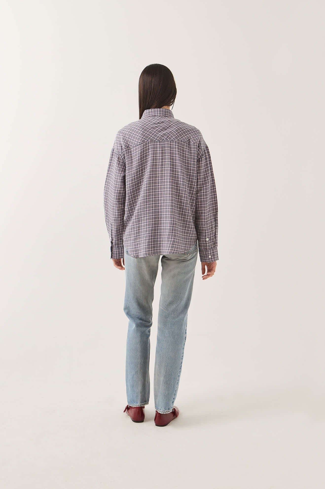 Wayne Women's Shirt - Soft Navy Plaid