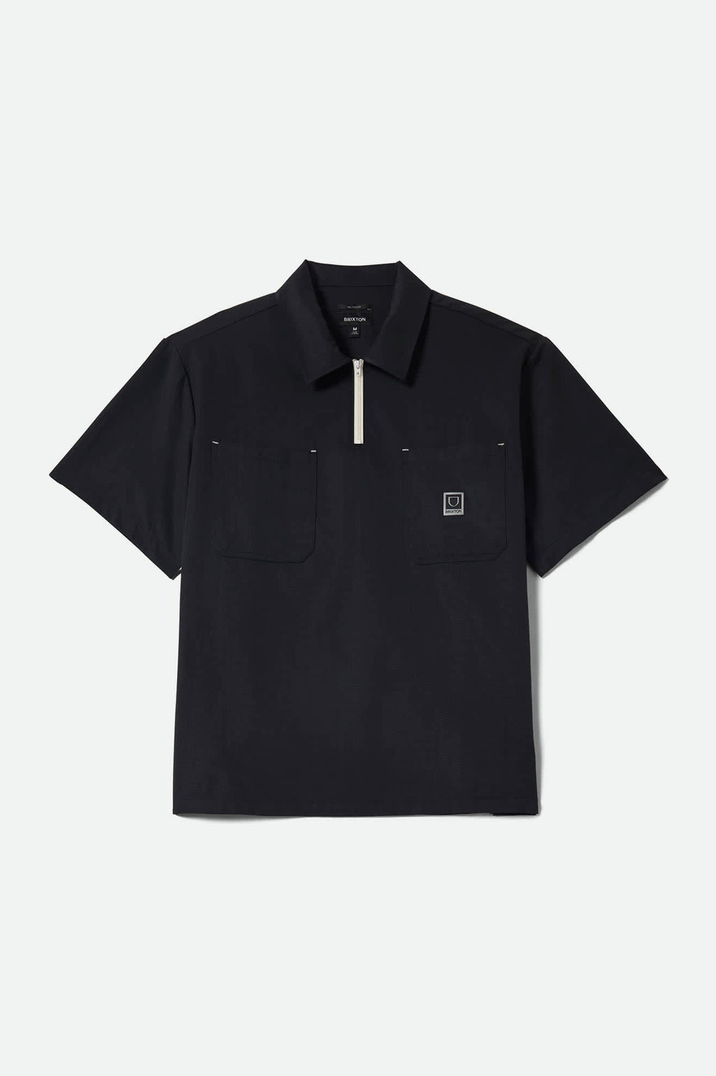 Journey Lightweight 1/2 Zip Cropped Short Sleeve Shirt - Black
