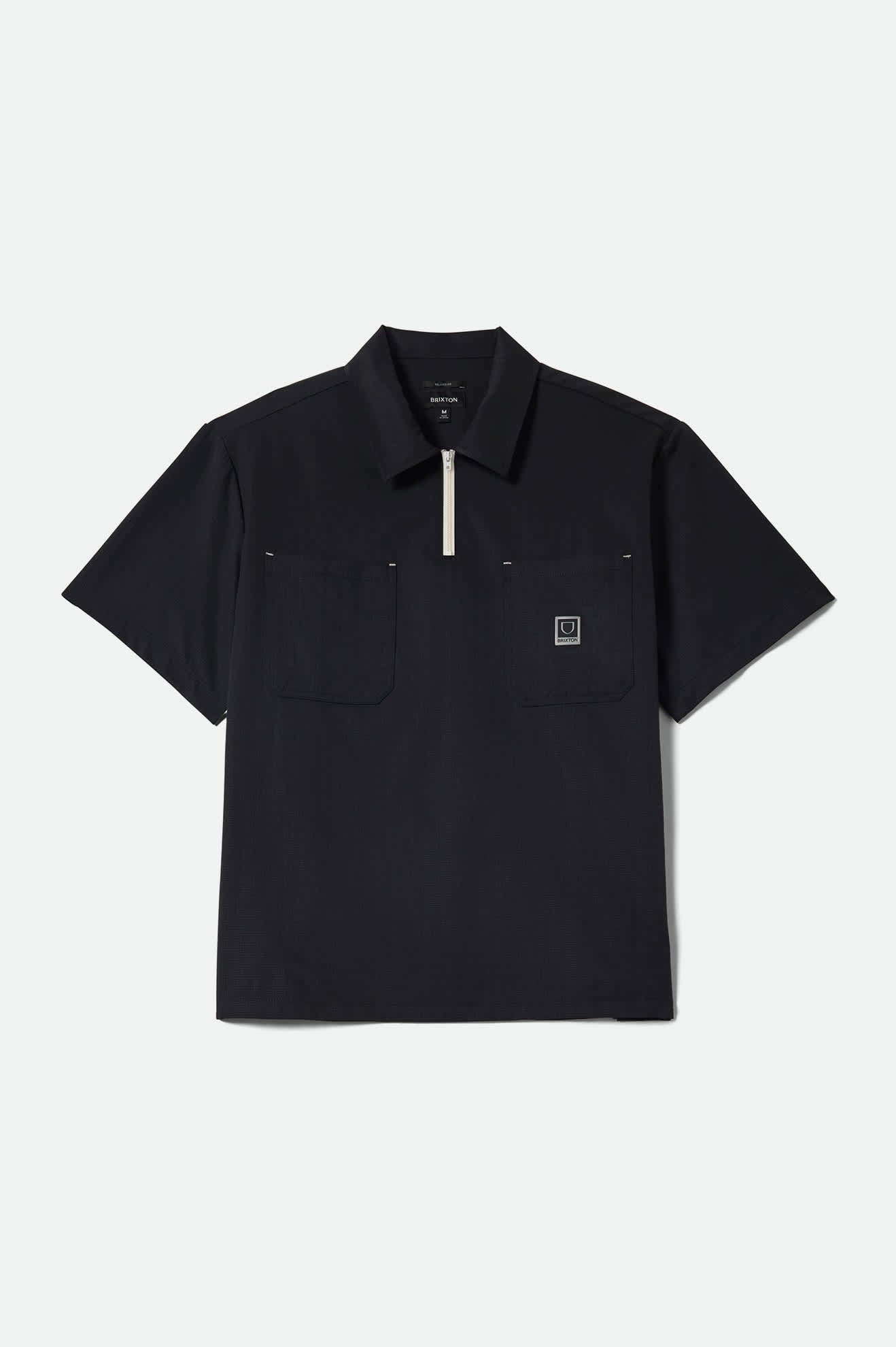 Journey Lightweight 1/2 Zip Cropped Short Sleeve Shirt - Black