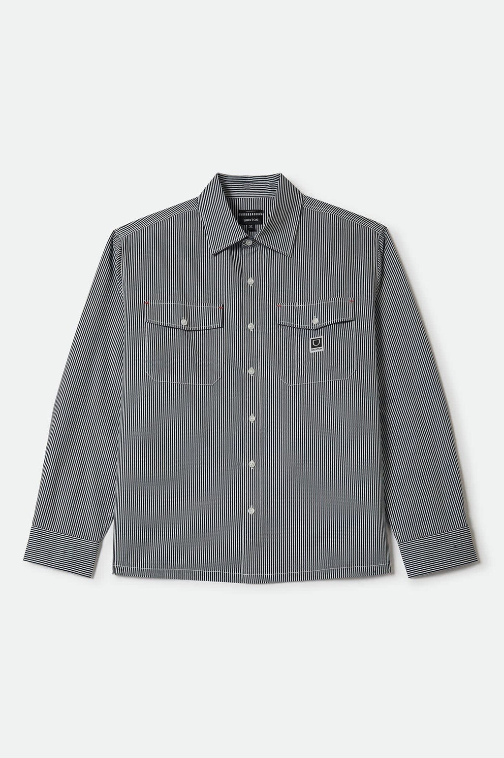 Journey Lightweight Long Sleeve Shirt - Navy/White Stripe