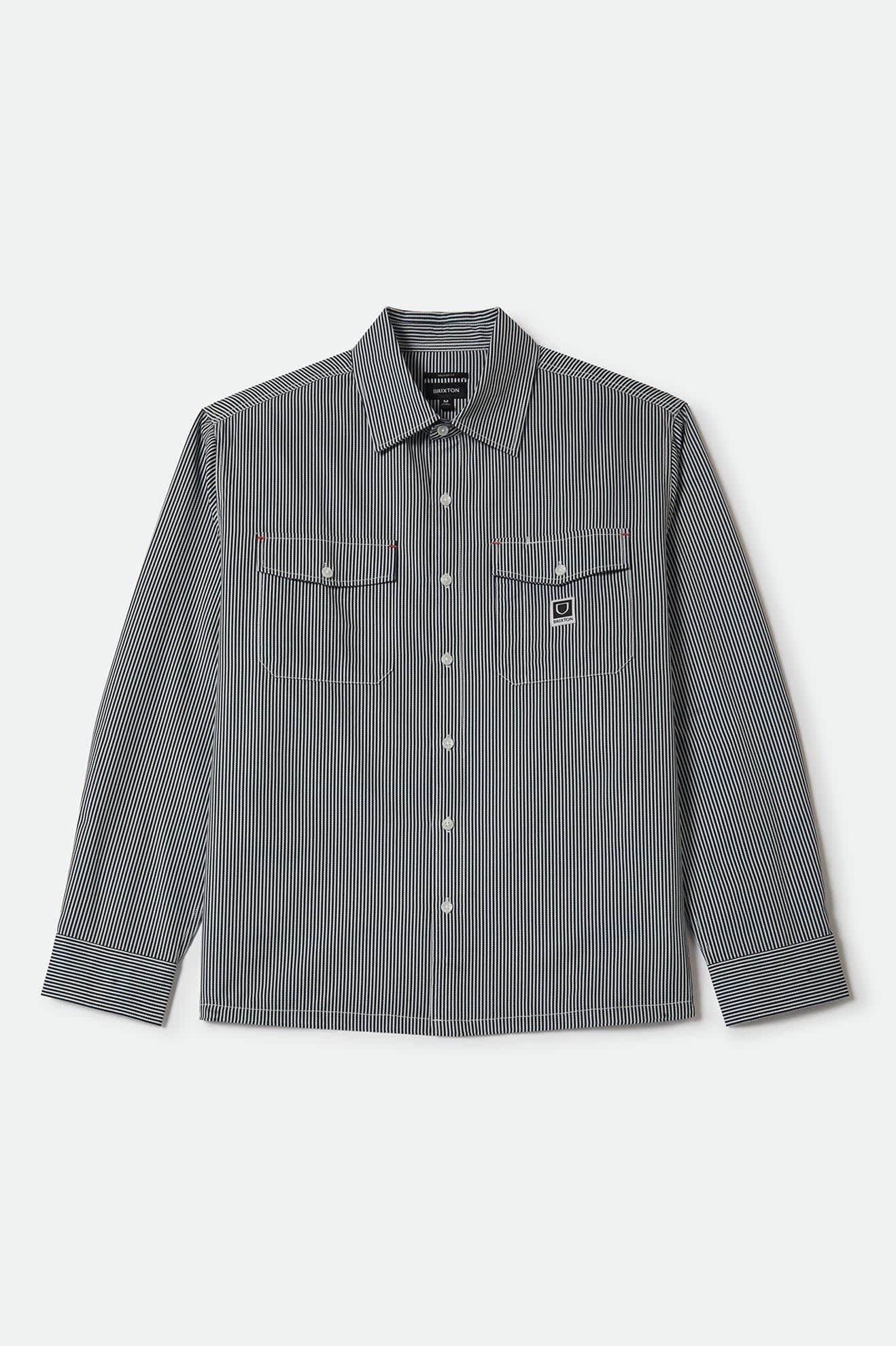 Journey Lightweight Long Sleeve Shirt - Navy/White Stripe
