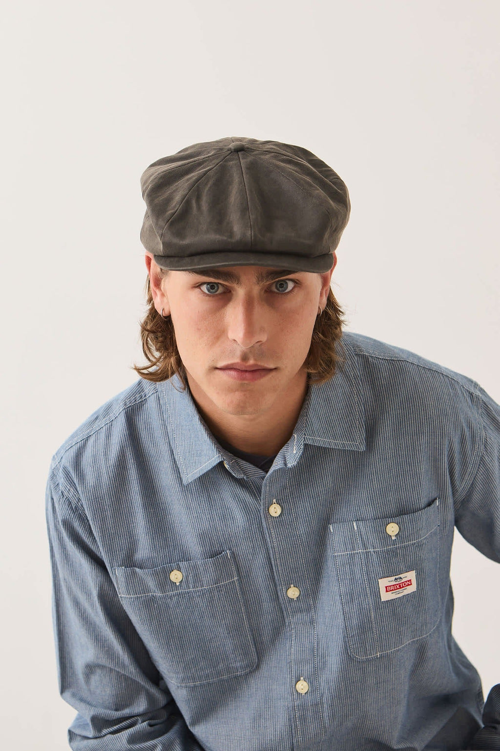 Brood Baggy Flannel Snap Cap - Brown Faux Leather