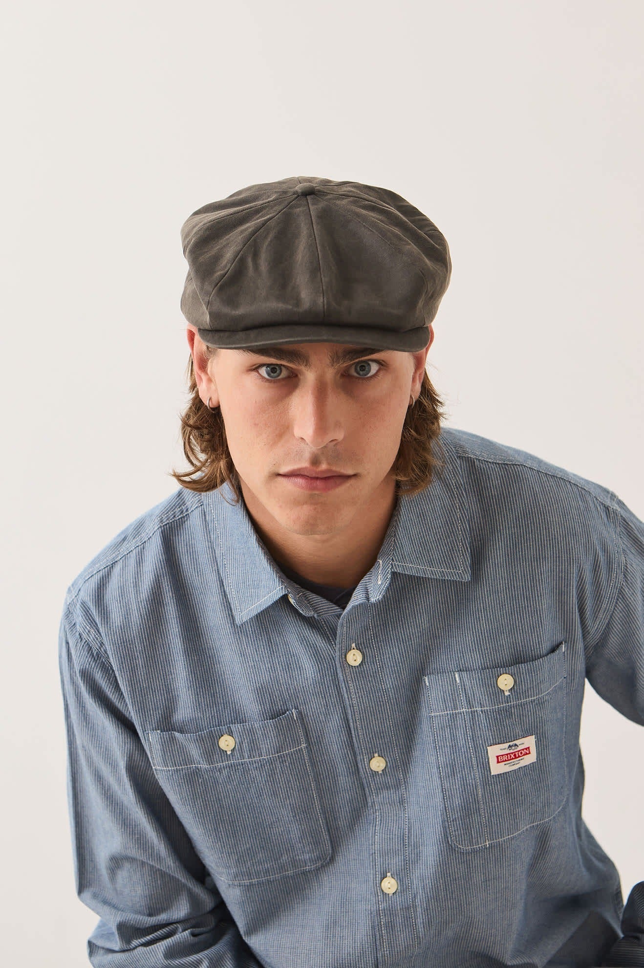 Brood Baggy Flannel Snap Cap - Brown Faux Leather