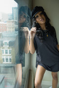 Carefree Organic Garment Dye T-Shirt Dress - Black