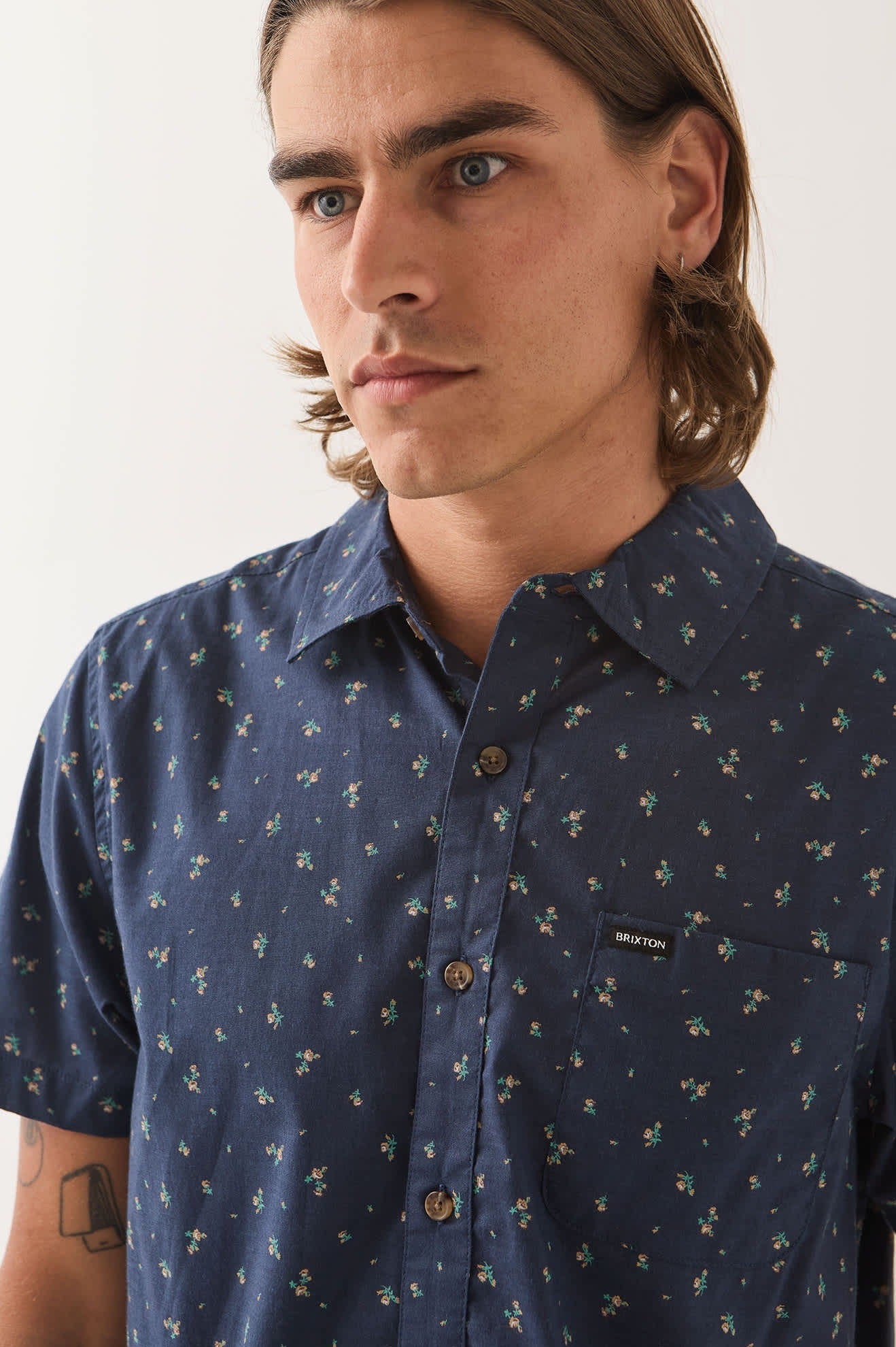 Charter Print Shirt - Washed Navy/Micro Floral