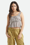 The Abigail Tie Top - Worn In Robust Red Stripe