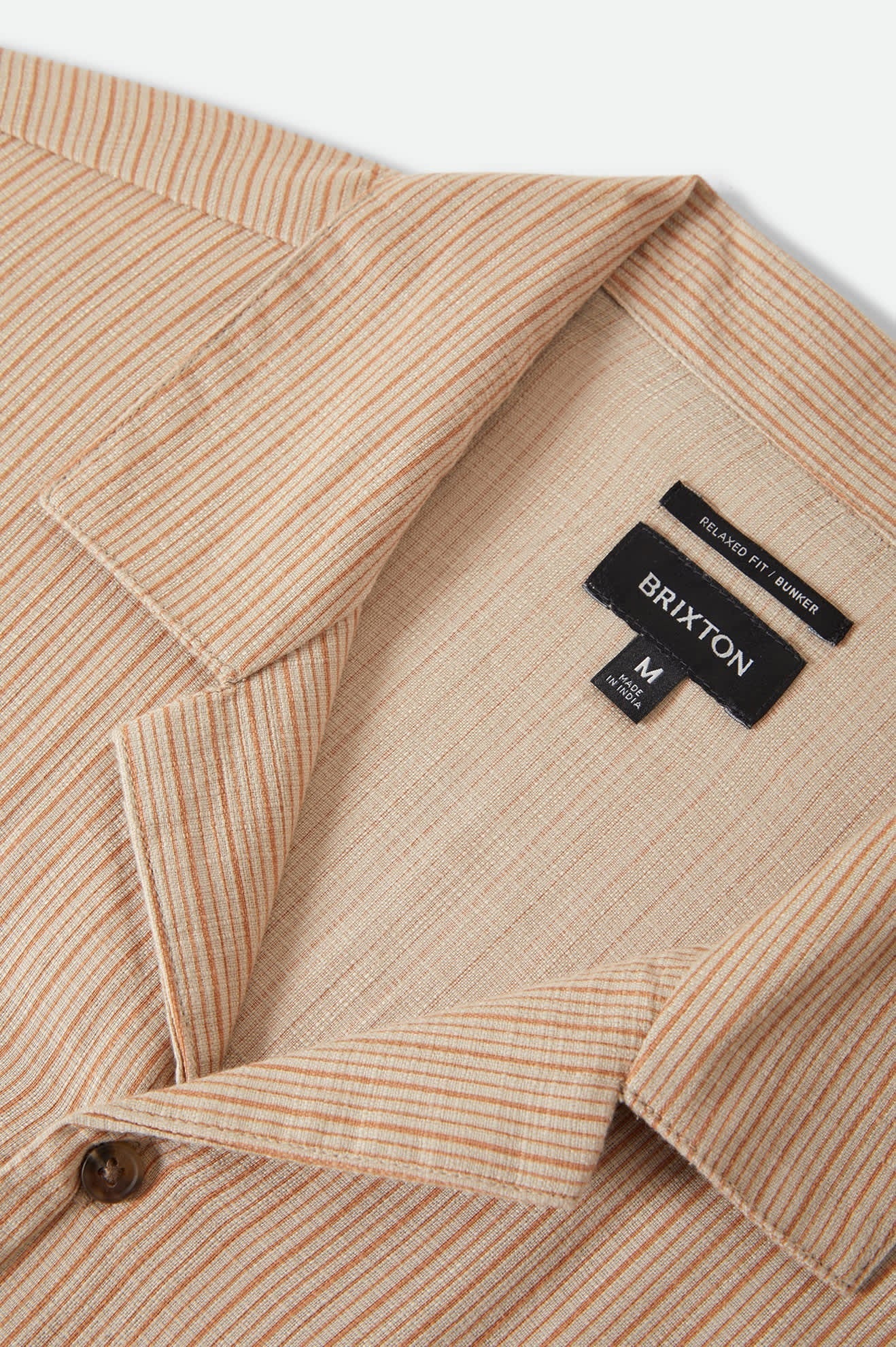 Bunker Slub Short Sleeve Shirt - Italian Clay Stripe