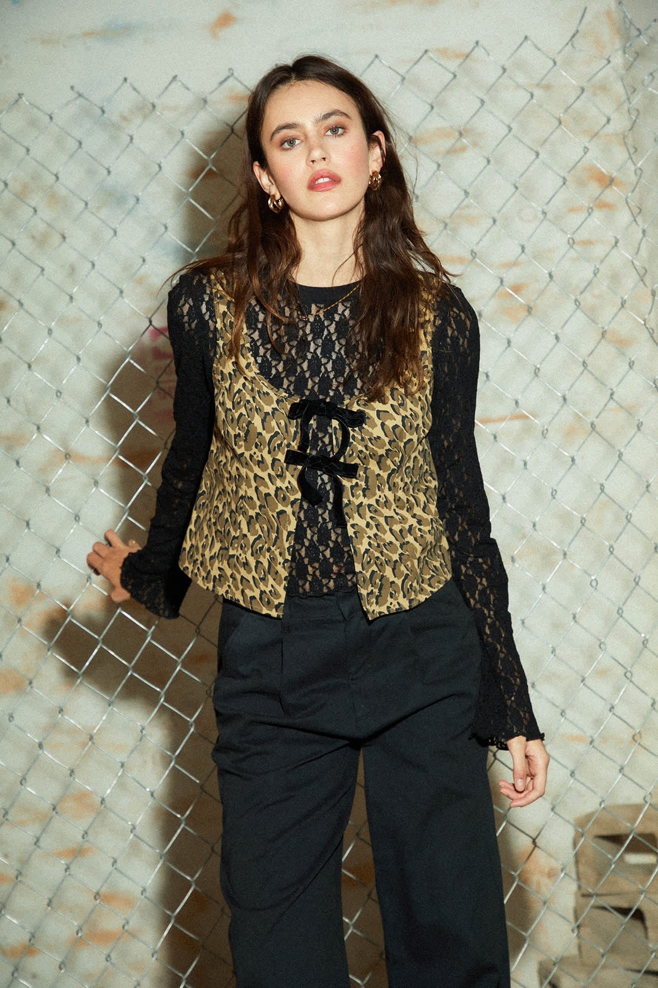 Magnolia Tie Top - Brown Cheetah