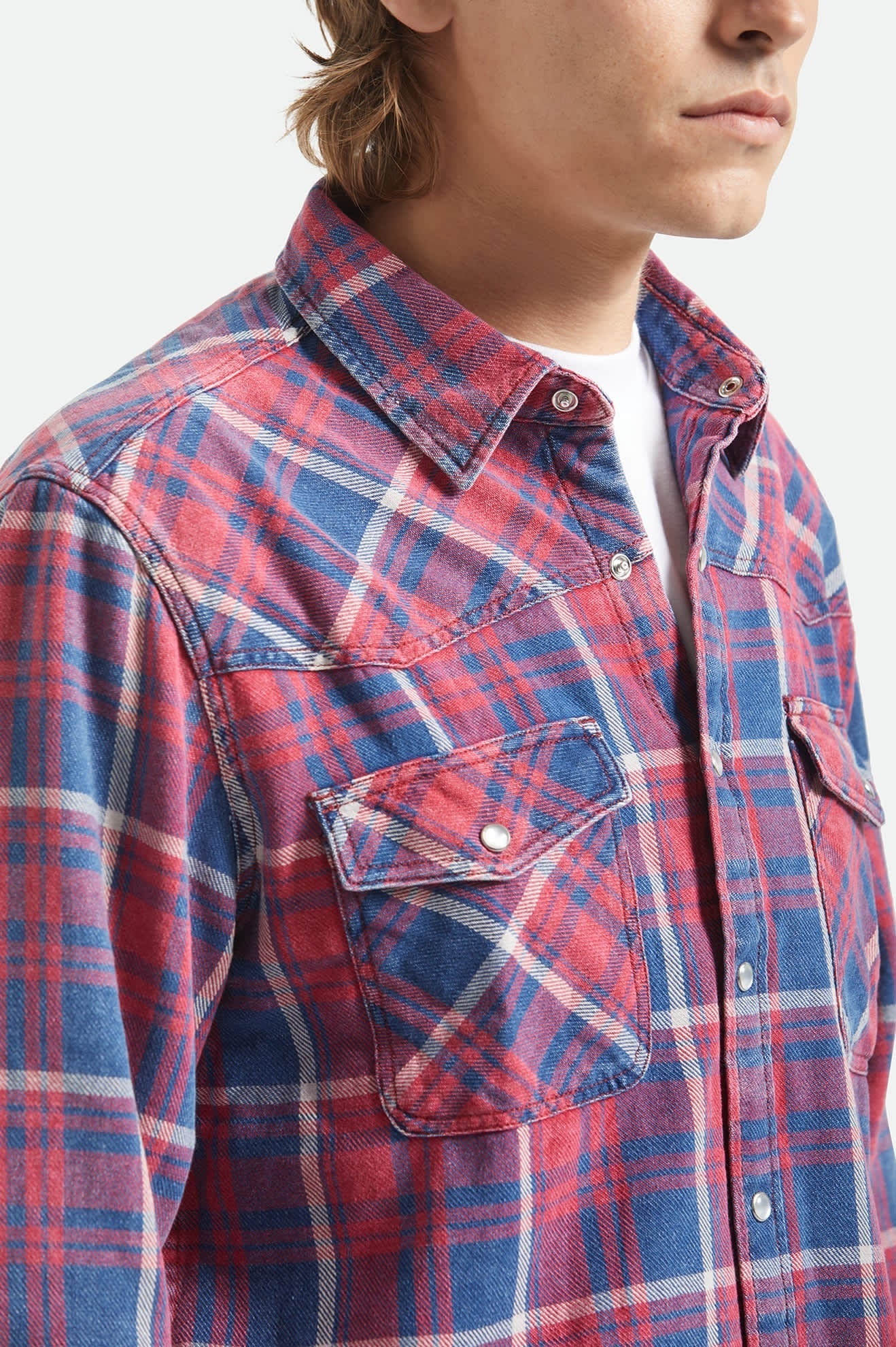 Waylon Lightweight Overshirt - Denim Plaid