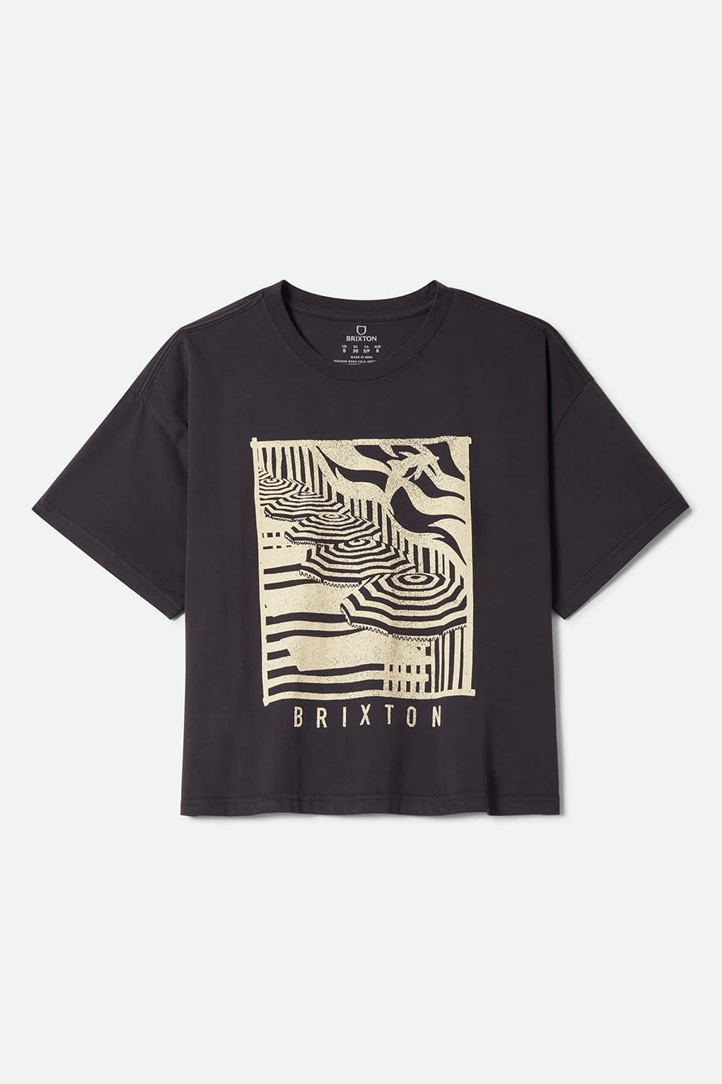 Poolside Boxy Crew T-Shirt - Washed Black