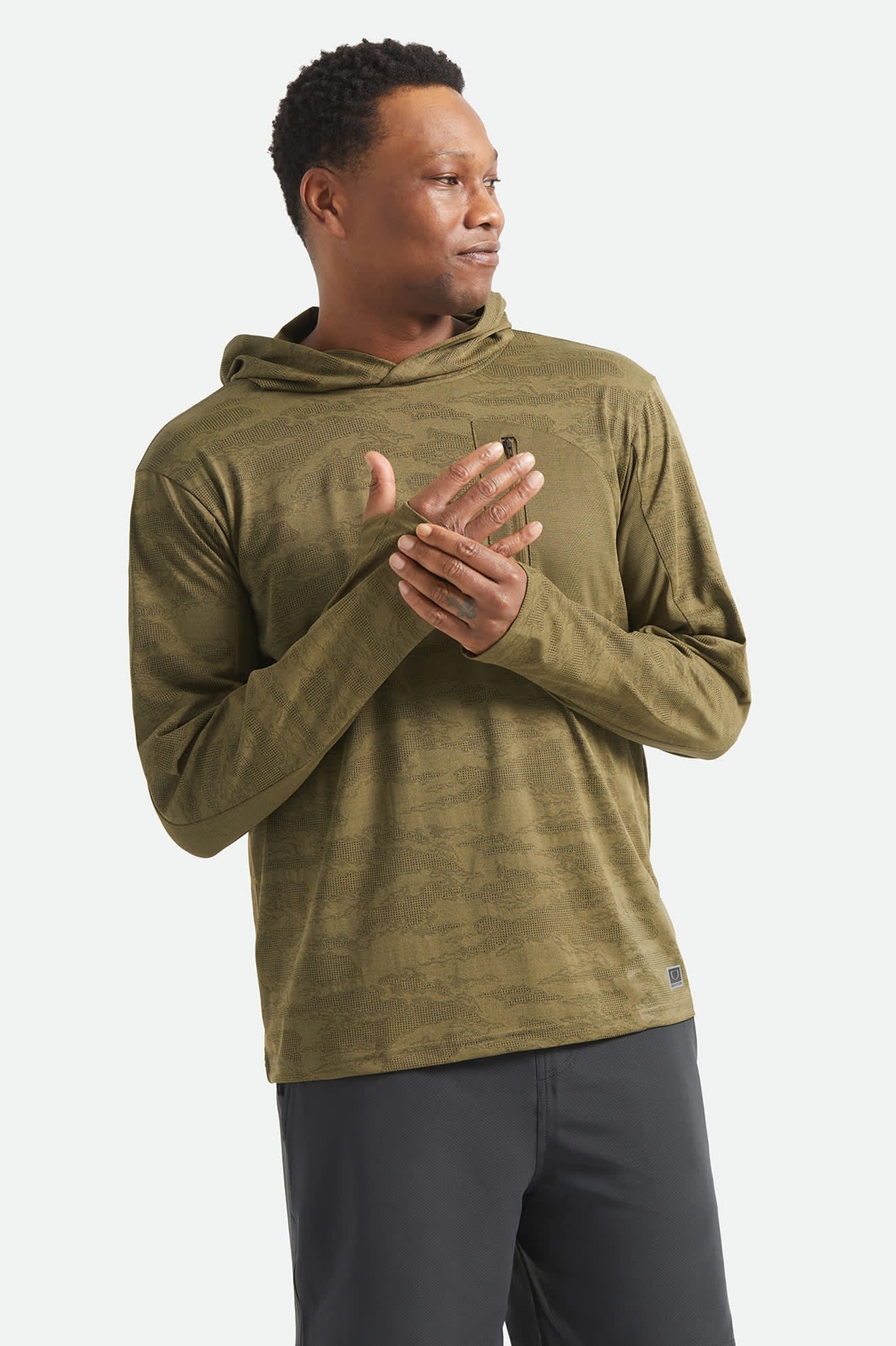 Journey Long Sleeve Sun Hoodie - Olive Tiger Camo