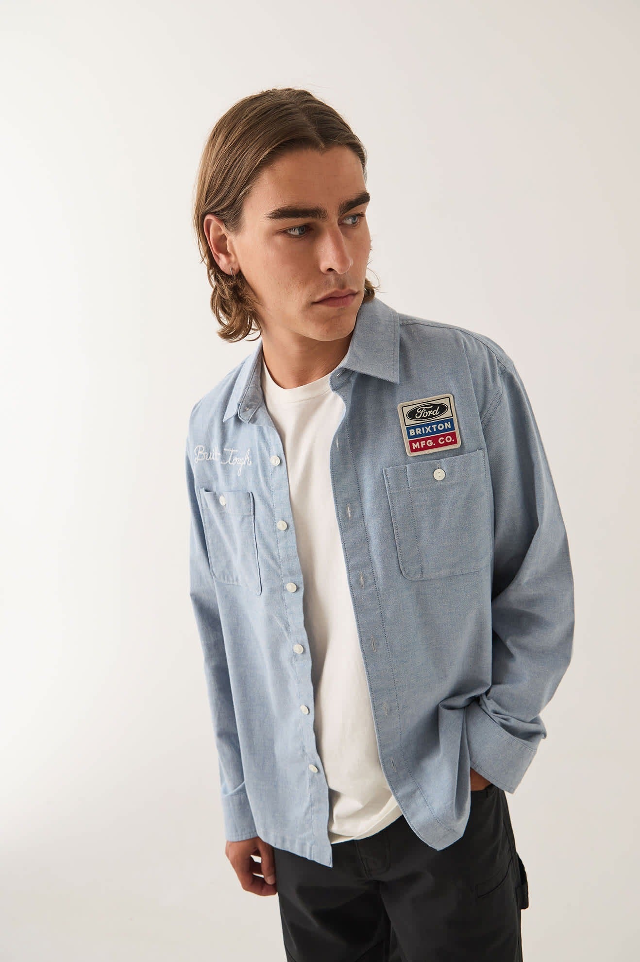 Ford Service Dept Workshirt - Blue Chambray