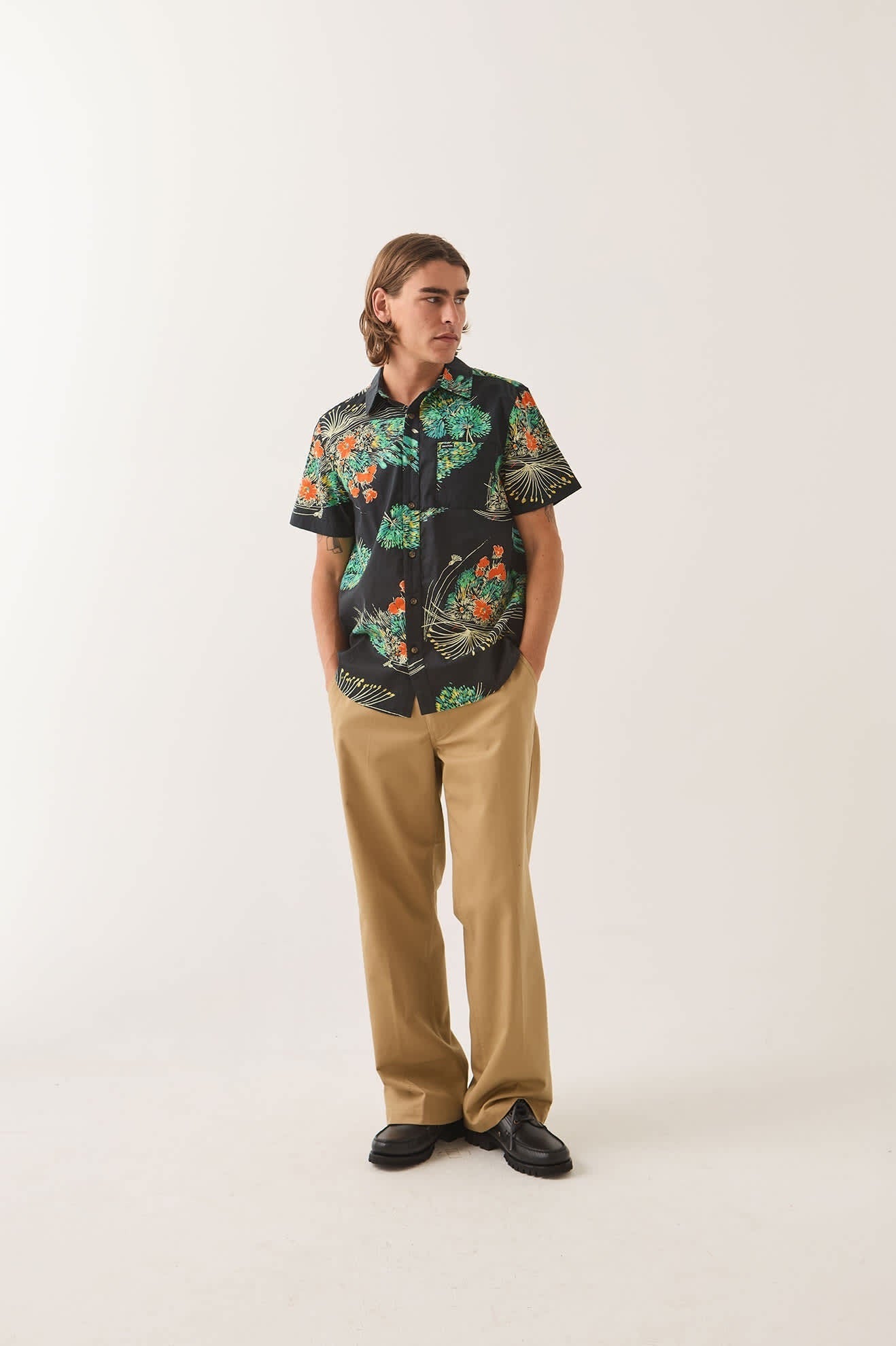 Charter Print Shirt - Black/Floral