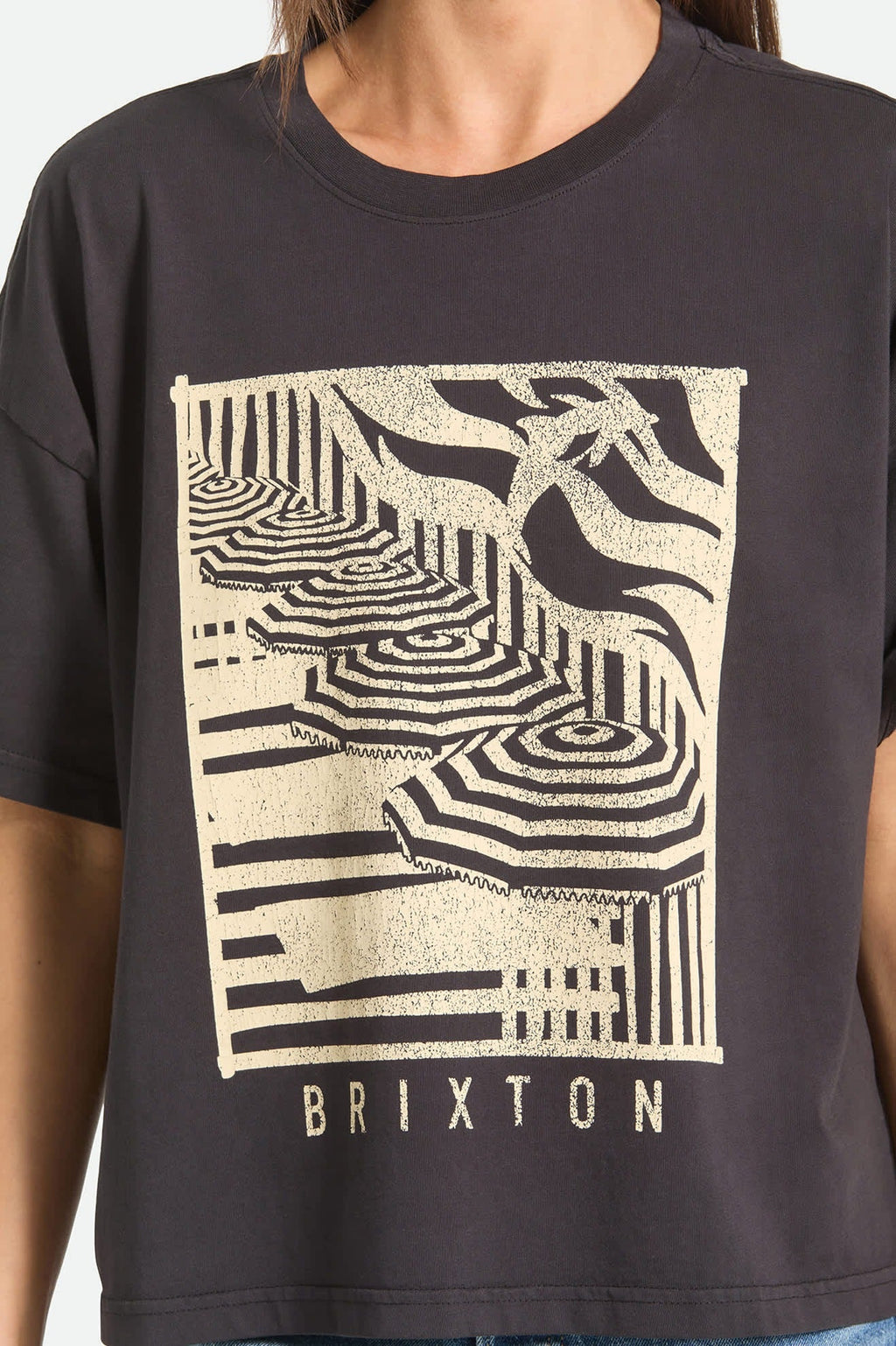 Poolside Boxy Crew T-Shirt - Washed Black