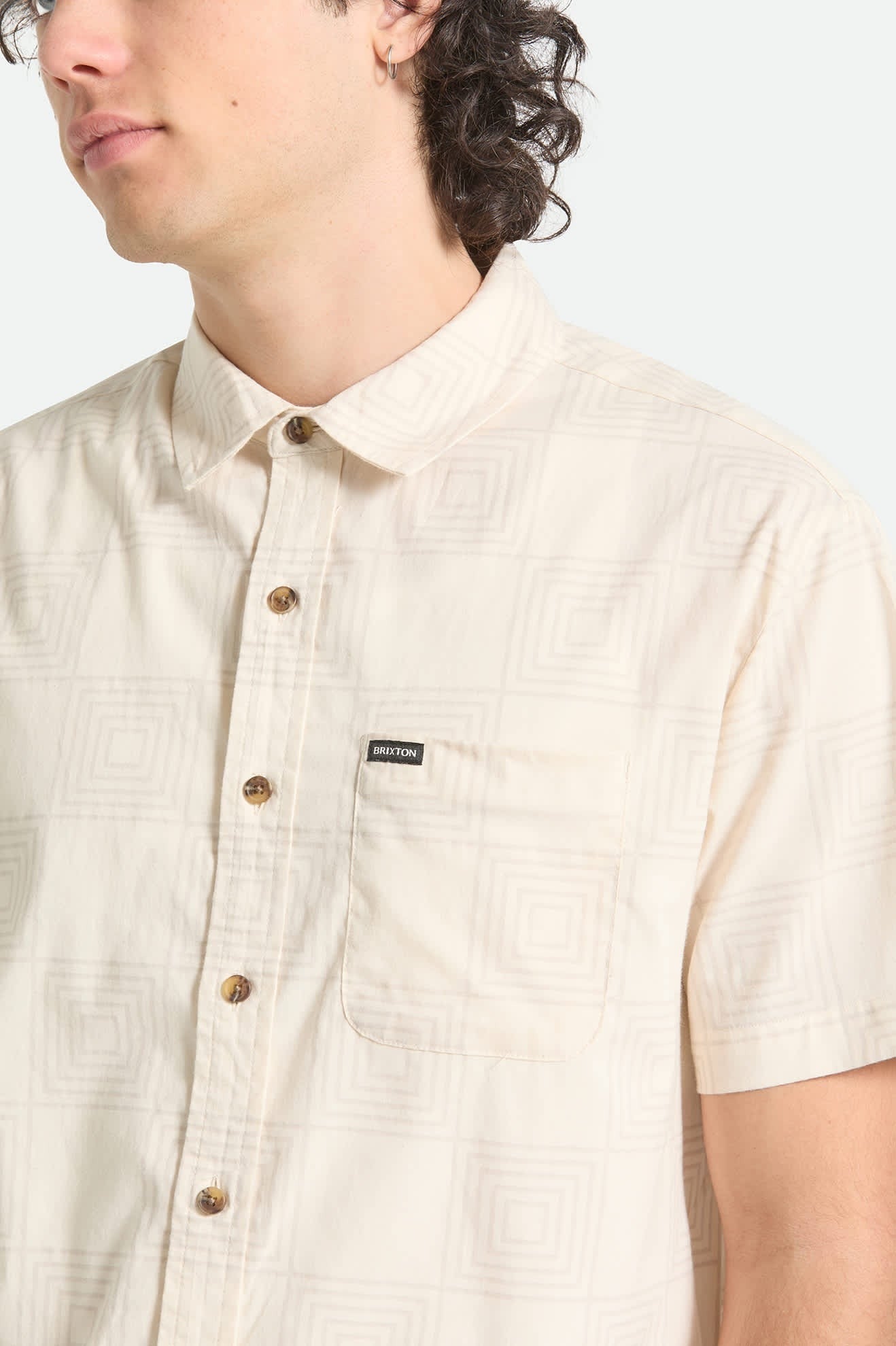 Cru Print Short Sleeve Shirt - Whitecap/Geo Checker