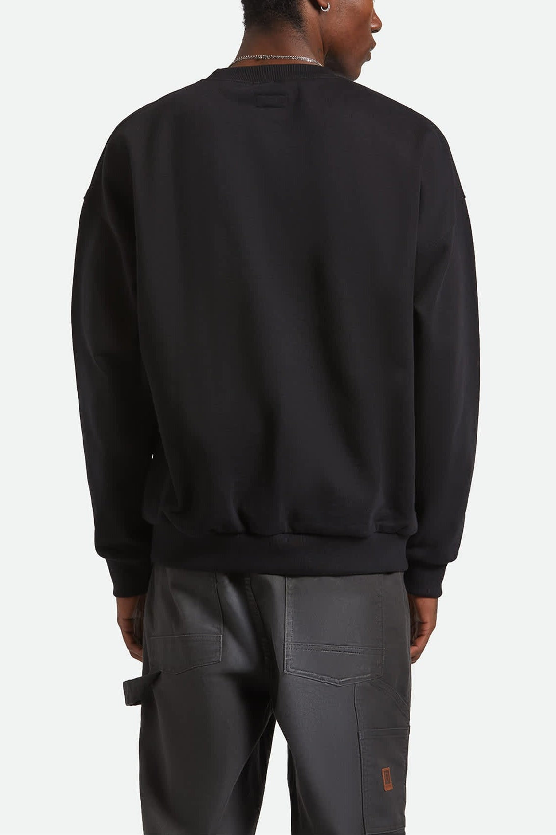 Embroidered Heavyweight Oversized Crew - Black
