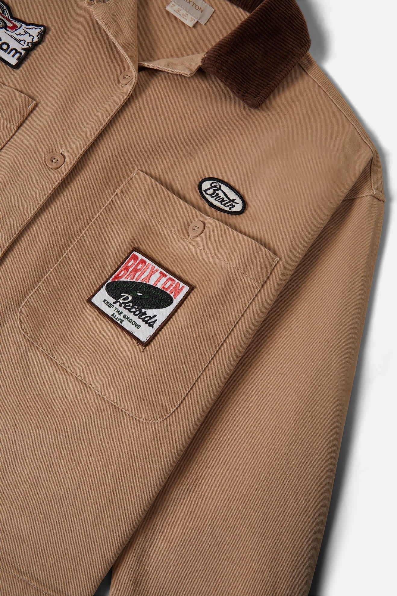 Utopia Patchwork Overshirt - Washed Timeless Taupe